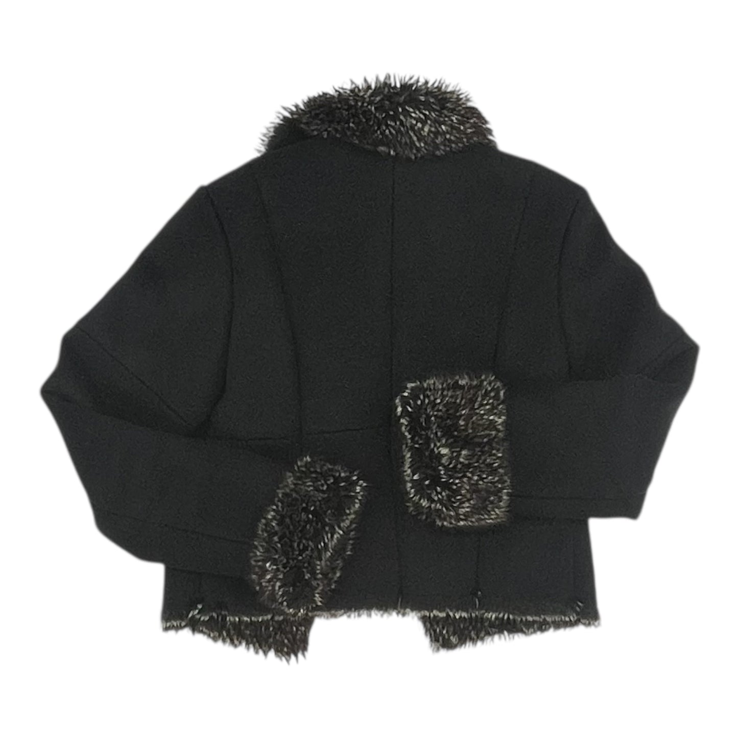 Jacket Faux Fur & Sherpa By Express In Black, Size:S