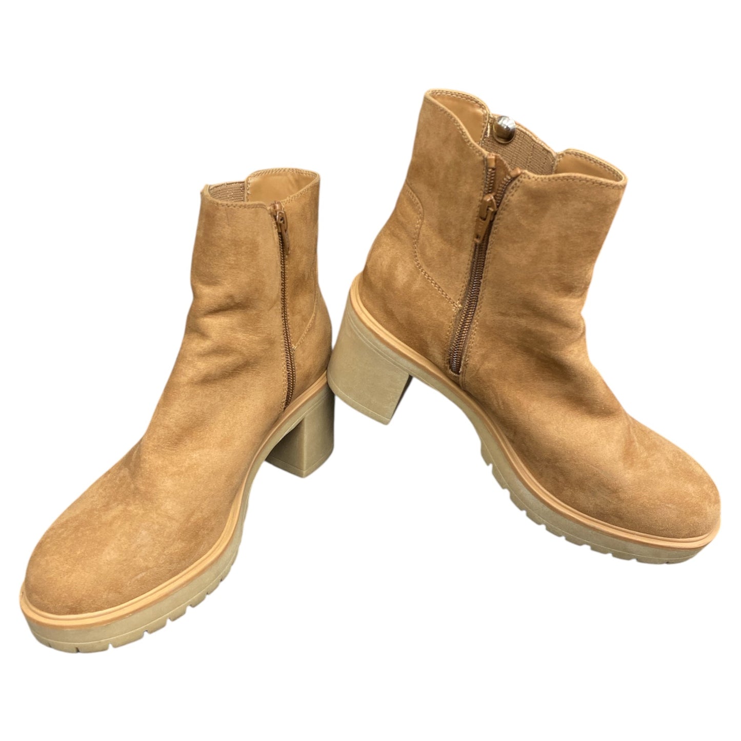 Boots Ankle Heels By Universal Thread In Brown, Size:9.5