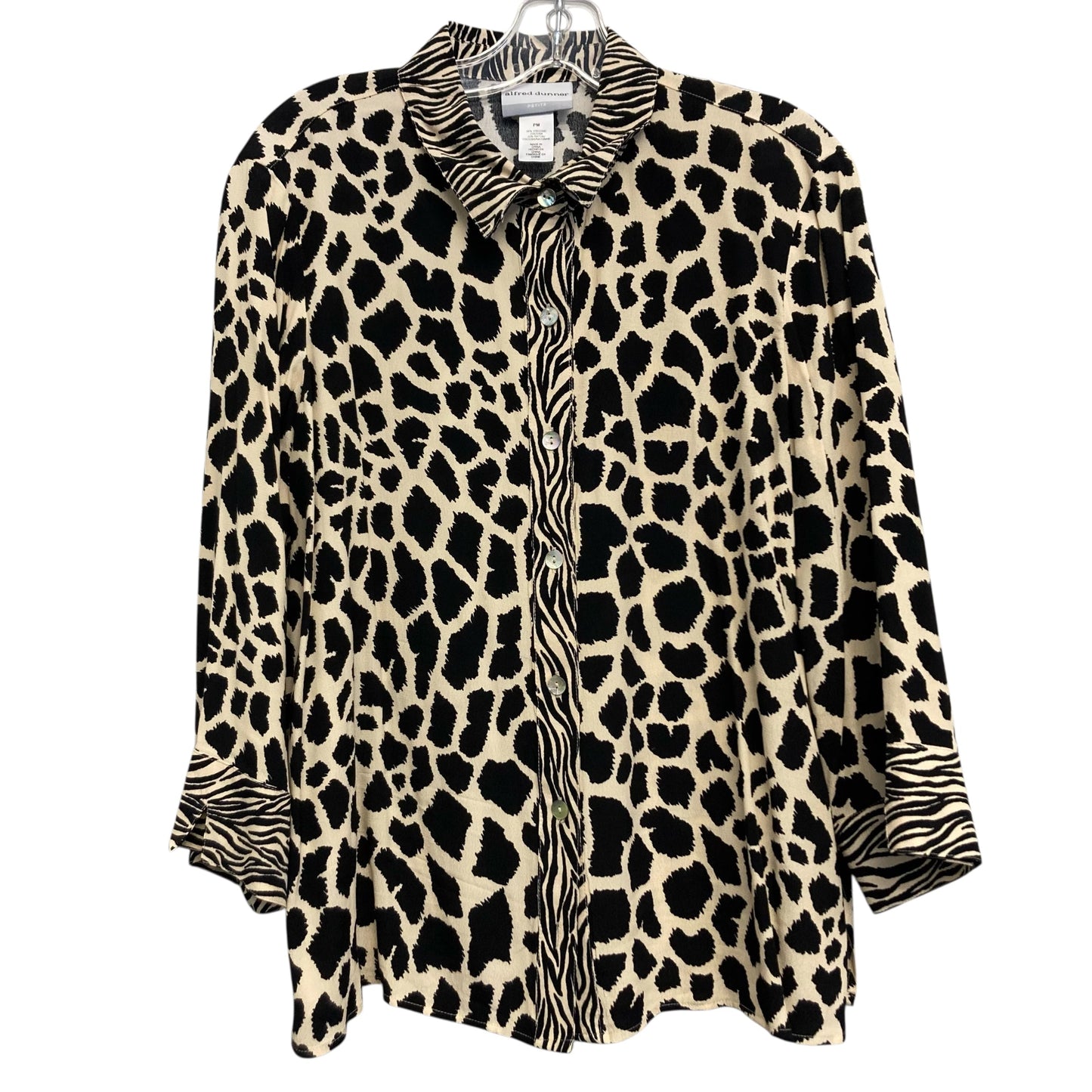 Blouse Ls By Alfred Dunner In Animal Print, Size:Mp