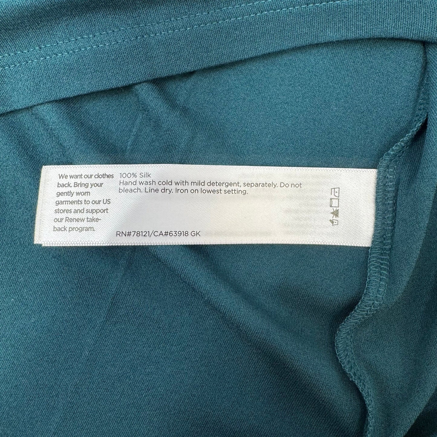 Silk Tank Top By Eileen Fisher In Teal, Size: Xxs