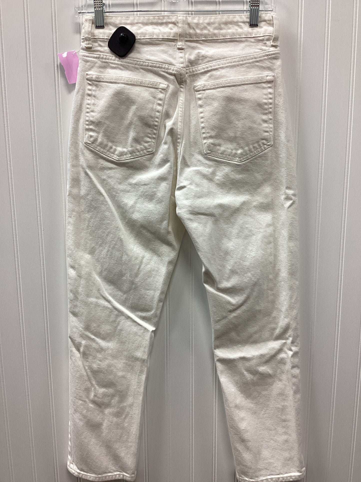 Jeans Straight By H&M In Cream Denim, Size:6