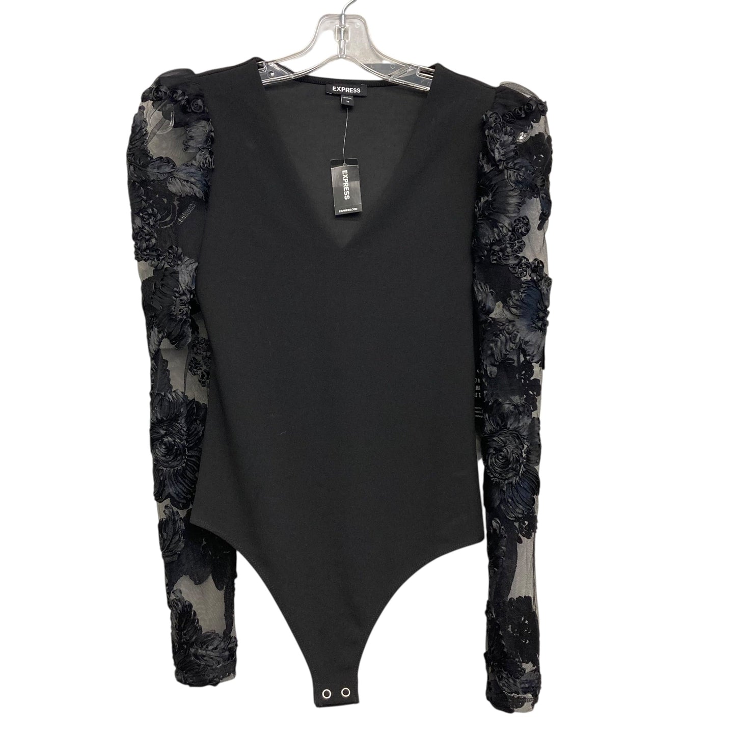 Bodysuit By Express In Black, Size:Xs