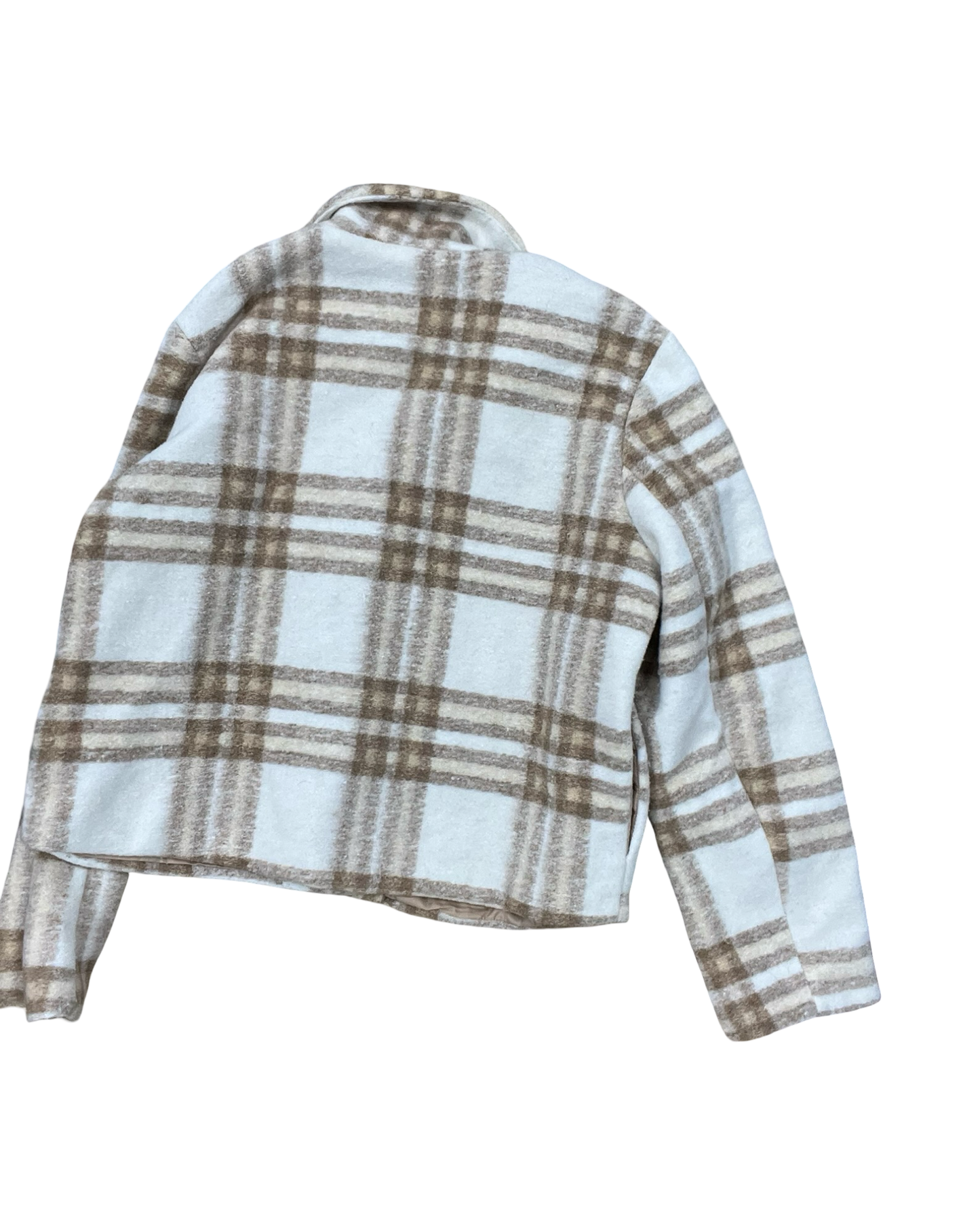 Jacket Shirt By Cyrus In Tan & White, Size:L