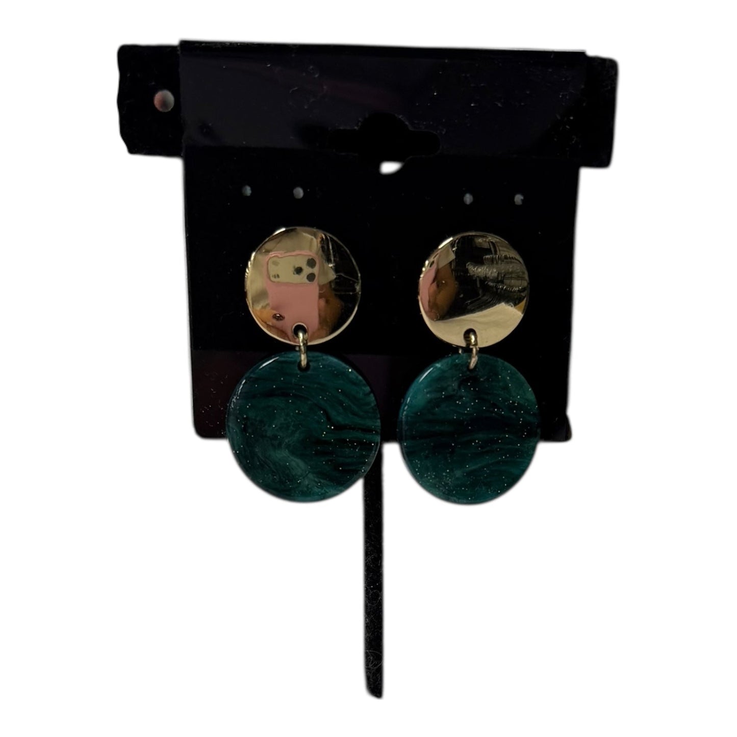 Earrings Dangle/Drop In Gold & Green