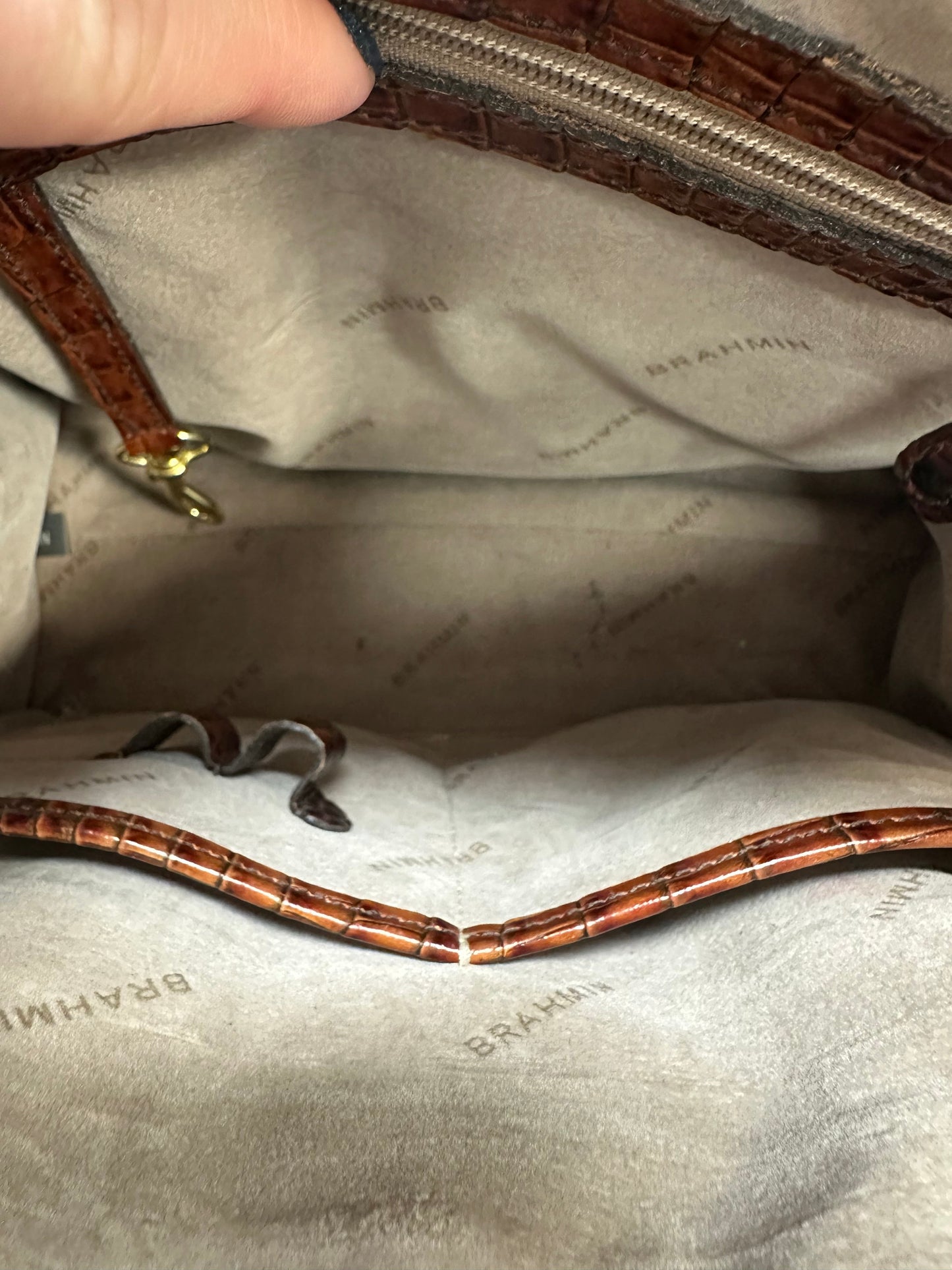 Handbag Designer By Brahmin In Brown, Size:Small