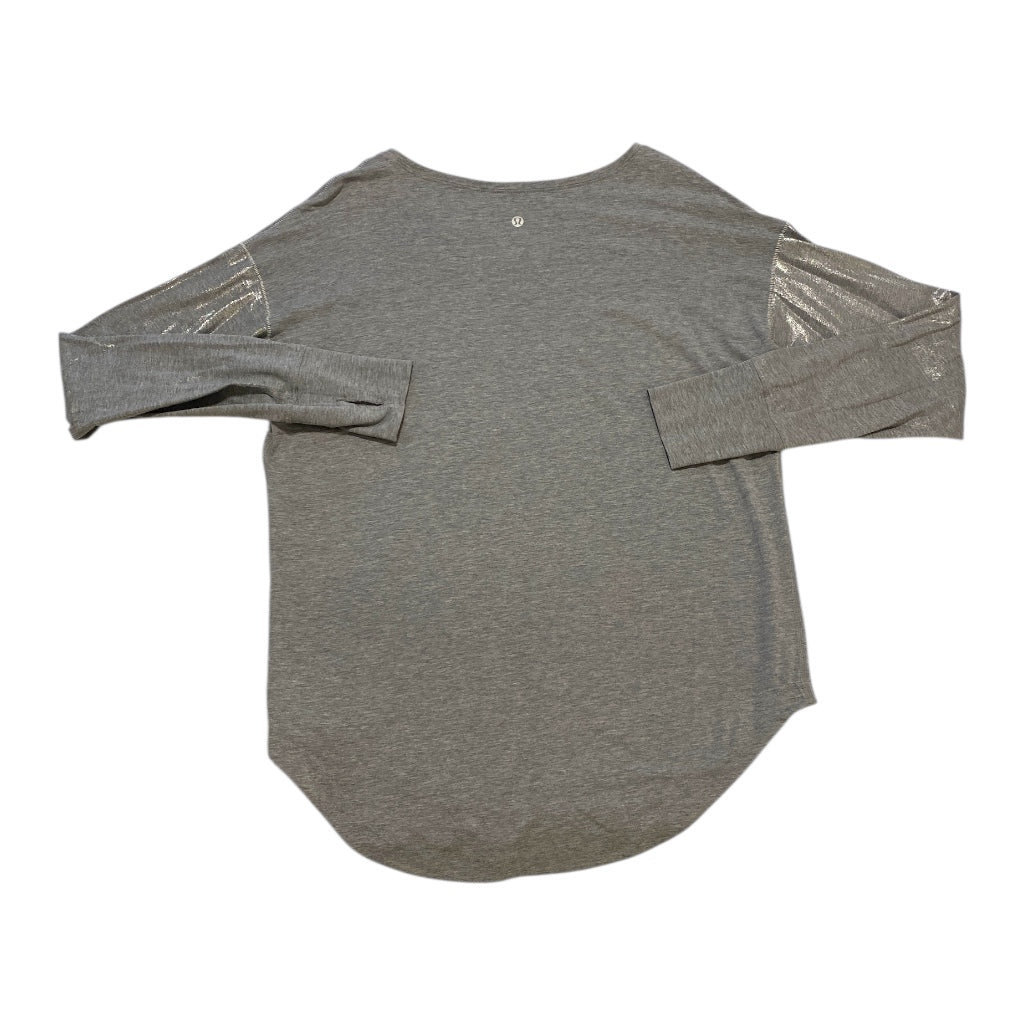 Athletic Top Ls Crewneck By Lululemon In Grey, Size:L