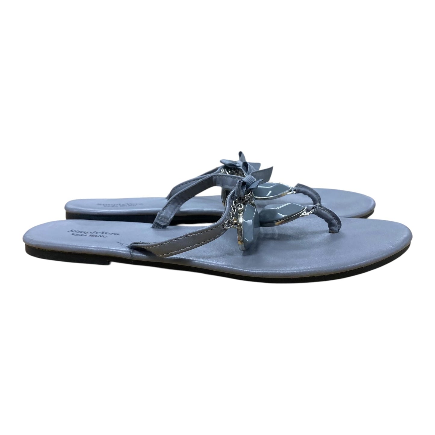 Sandals Flip Flops By Simply Vera In Grey, Size:7