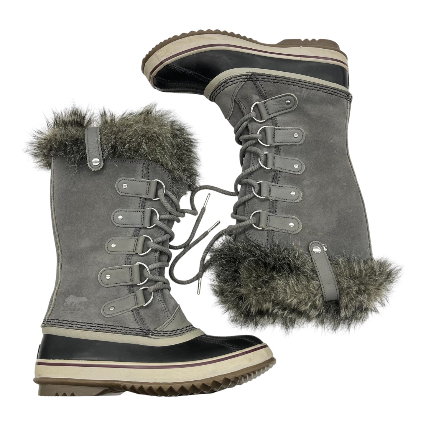 Boots Snow By Sorel In Black & Grey, Size:7.5
