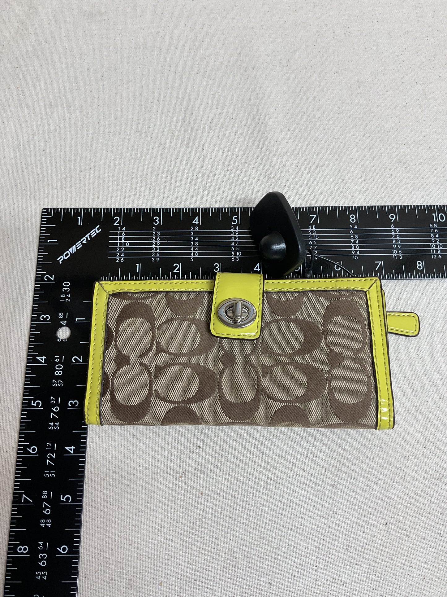 Wallet Designer By Coach In Brown & Yellow, Size:Medium
