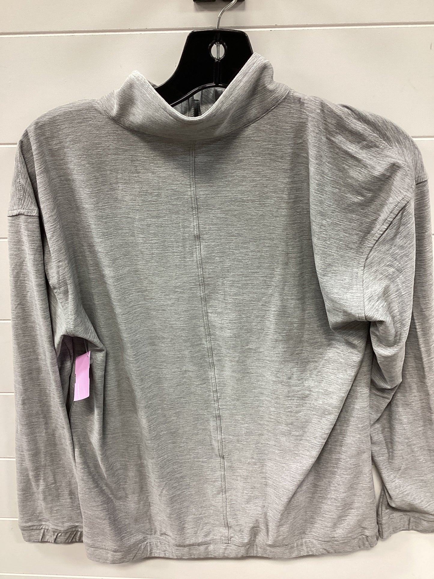 Athletic Top Ls Collar By Lands End In Grey, Size:Xs