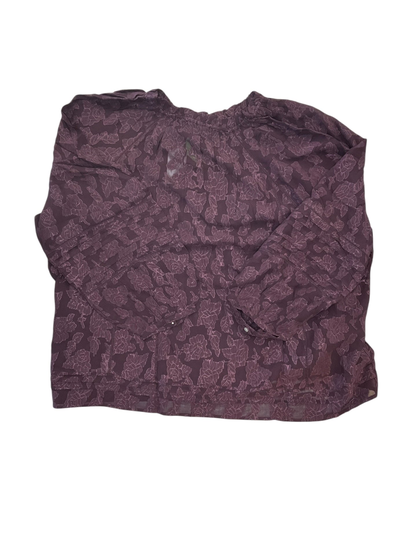 Blouse Ls By J. Jill In Purple, Size:3X