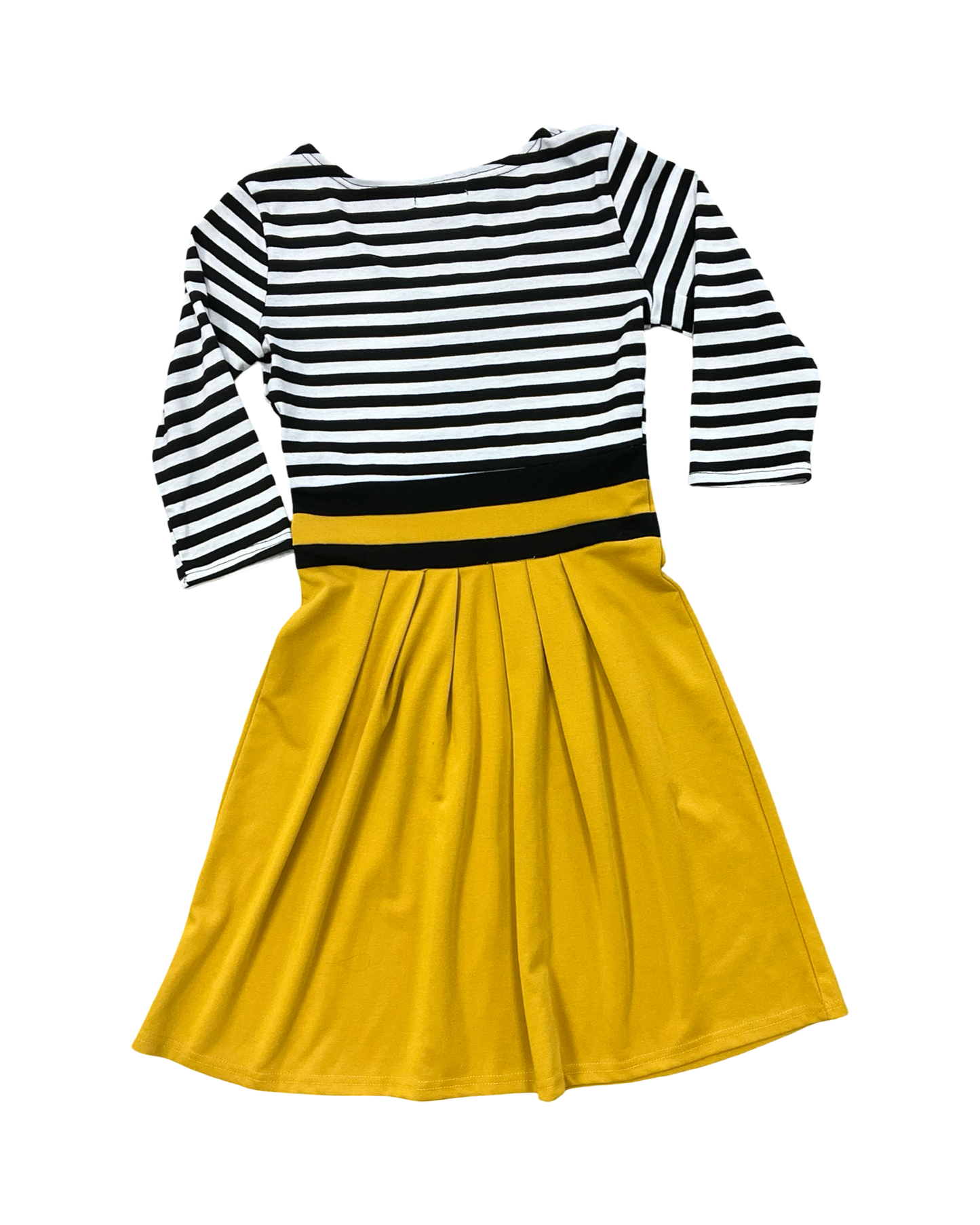 Dress Casual Midi By Clothes Mentor In Black & Yellow, Size:M