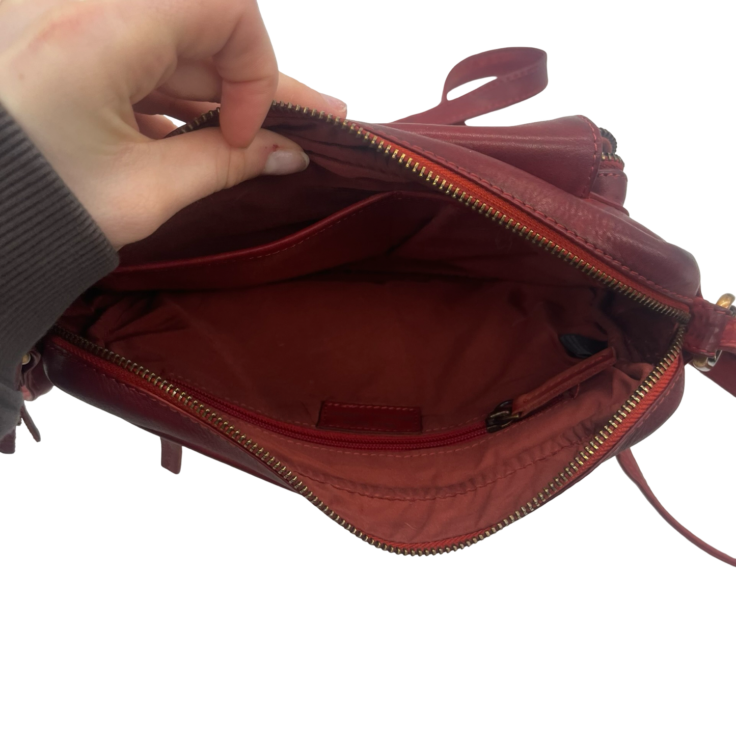 Crossbody Leather By Clothes Mentor In Red, Size:Medium