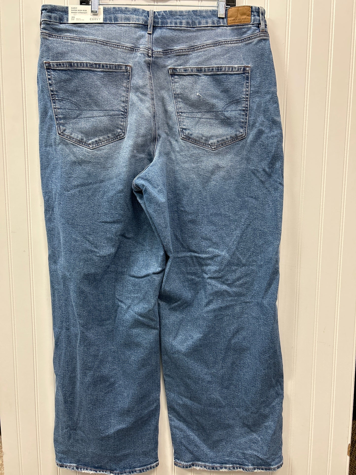 Jeans Wide Leg By American Eagle In Blue Denim, Size:20