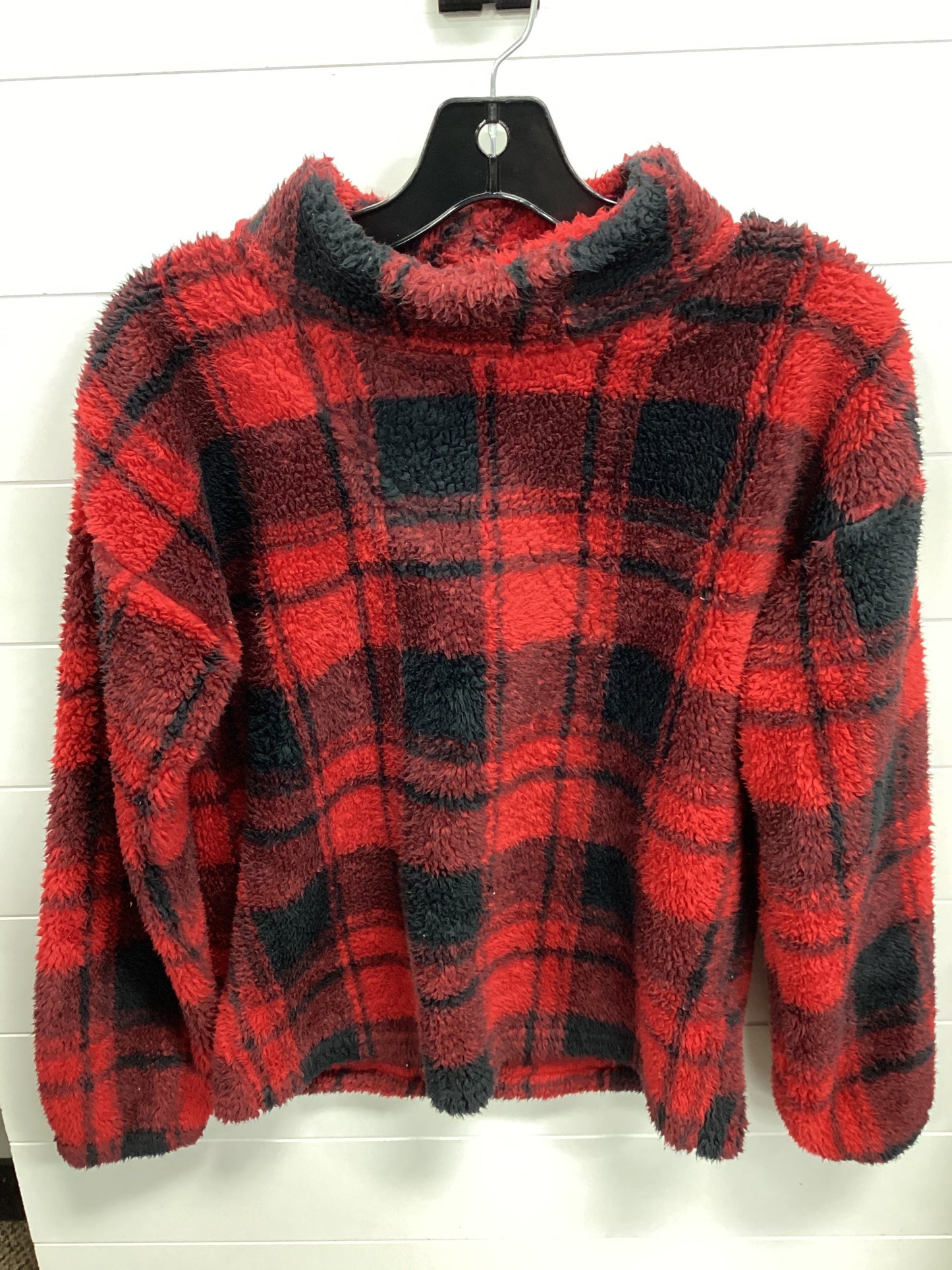 Jacket Fleece By Maurices In Black & Red, Size:S