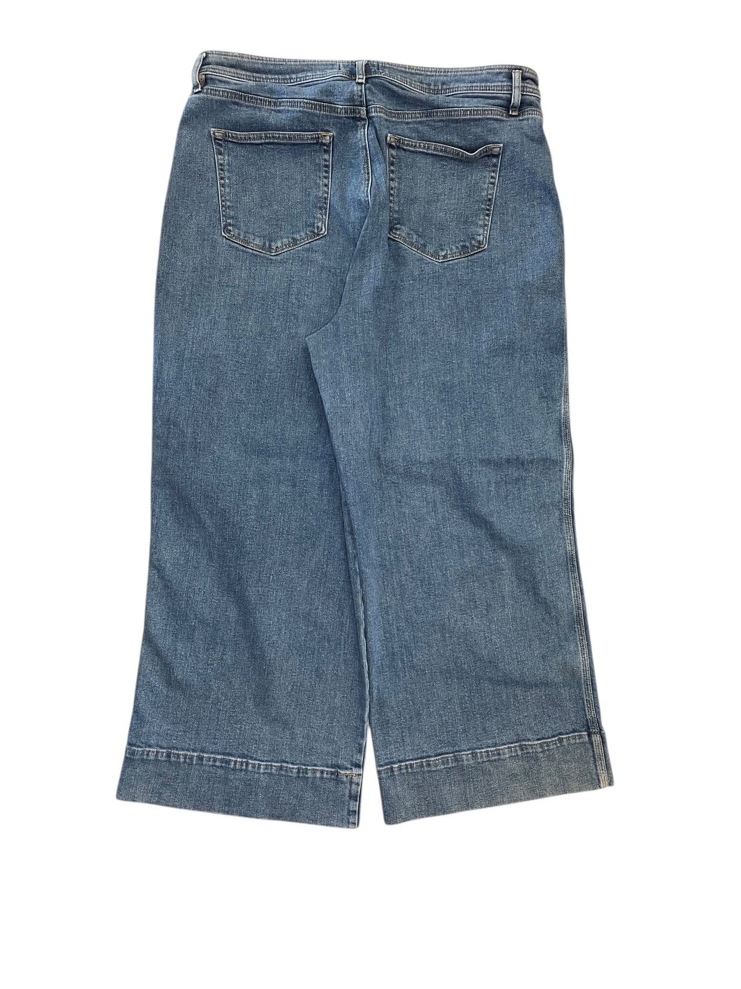 Jeans Wide Leg By Loft In Blue Denim, Size:14