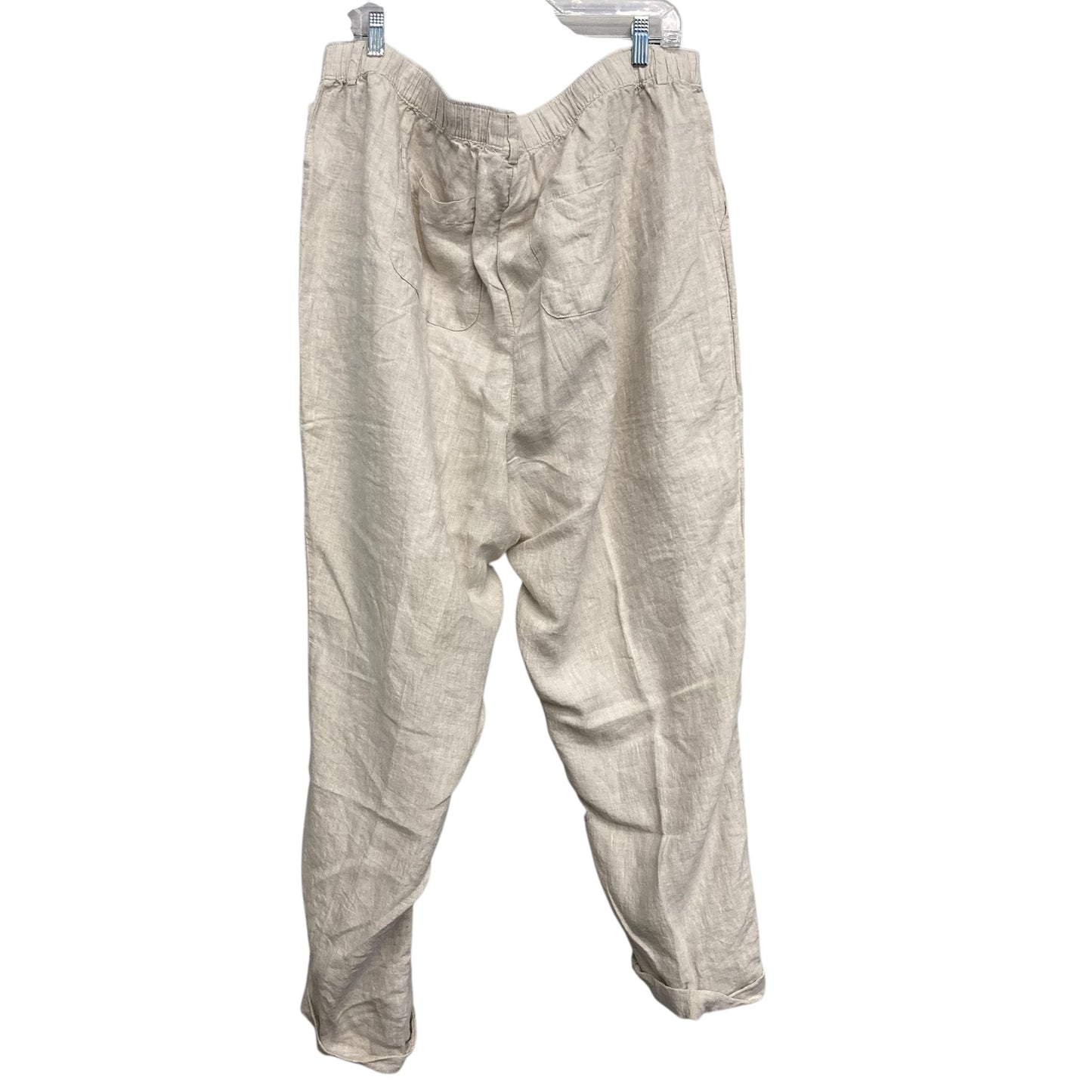 Pants Linen By Lands End In Cream, Size:24