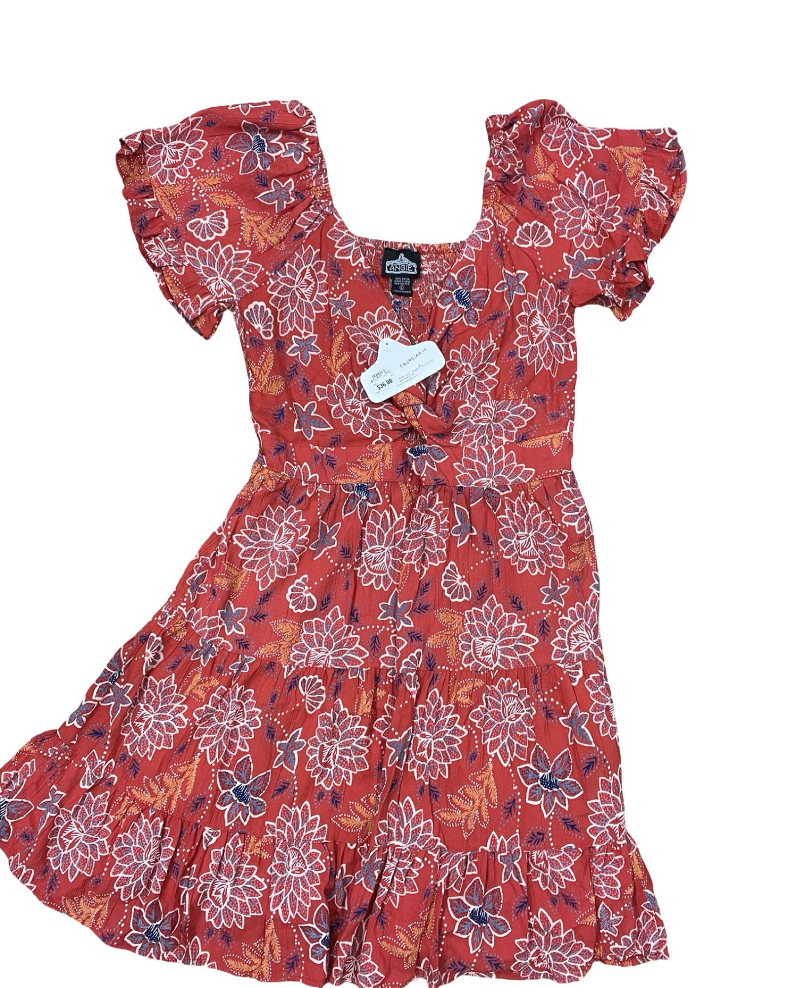 Dress Casual Midi By Angie In Orange, Size:L