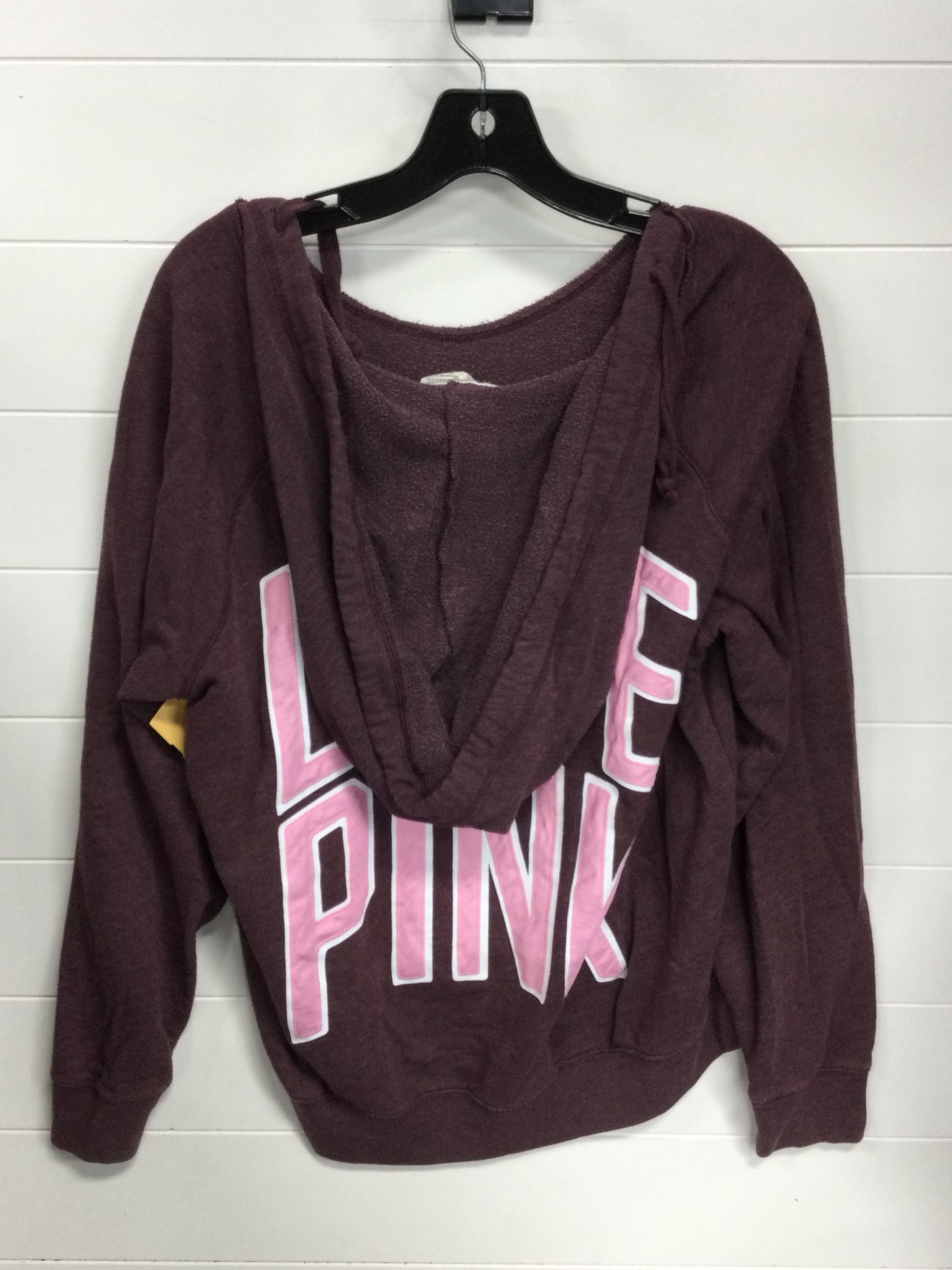 Sweatshirt Hoodie By Pink In Purple, Size:L