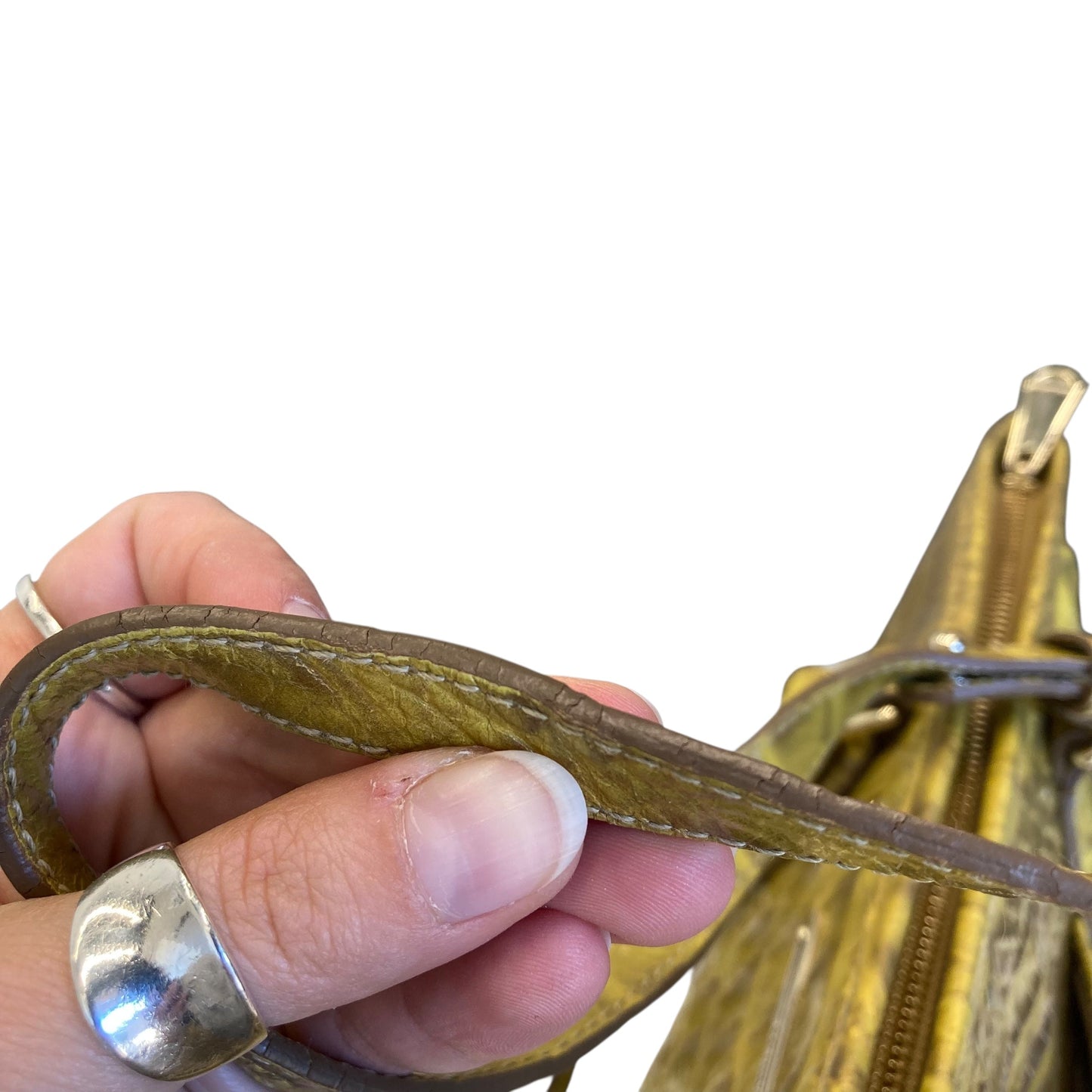 Handbag Designer By Brahmin In Gold, Size:Large