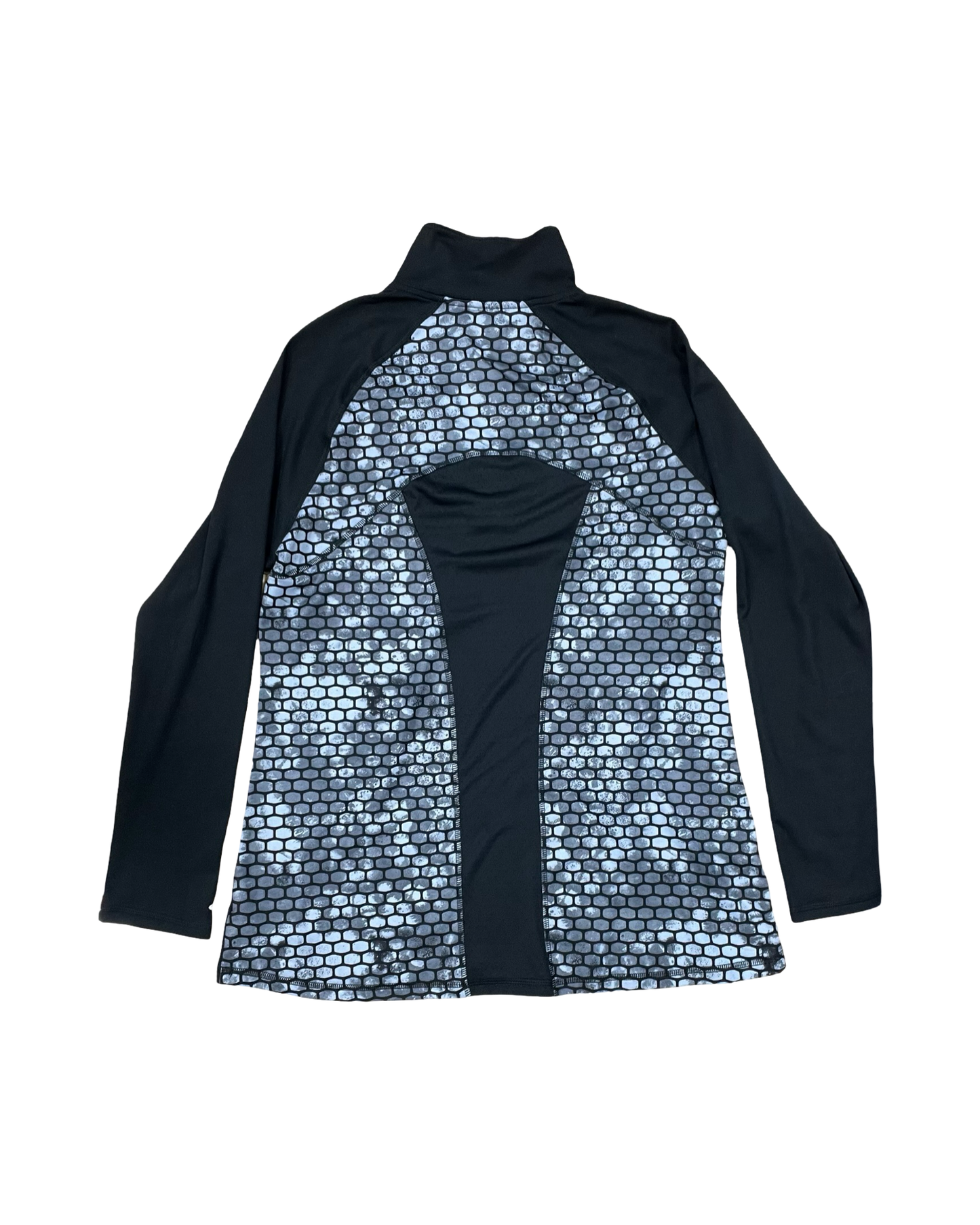Athletic Top Ls Collar By Champion In Black & Grey, Size:L