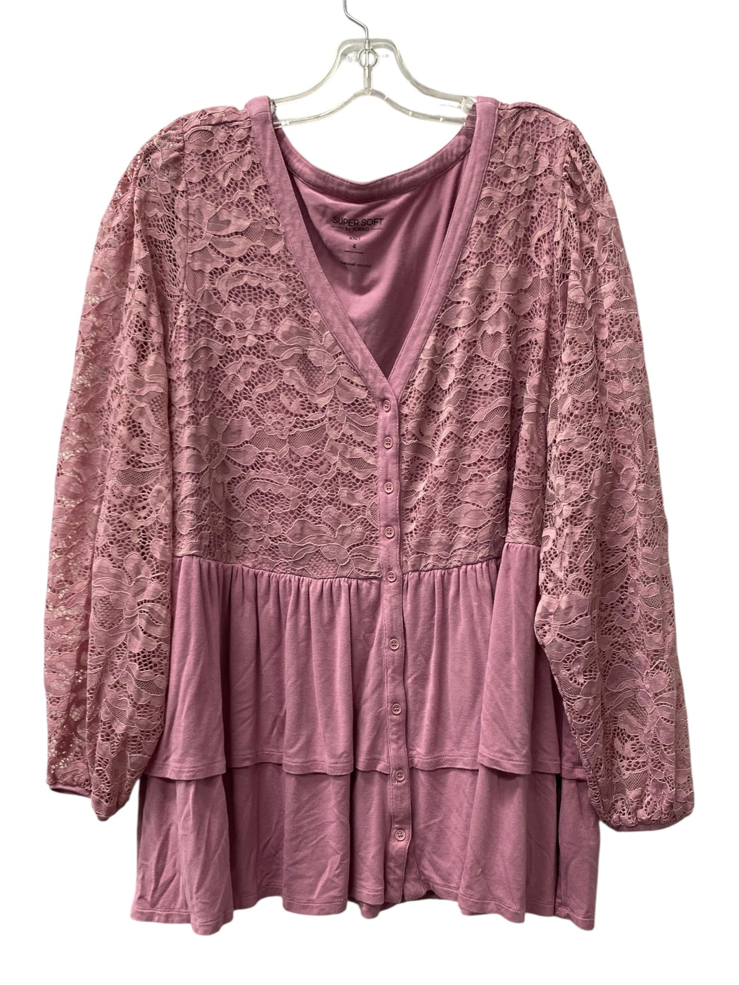 Top Ls By Torrid In Pink, Size:4X