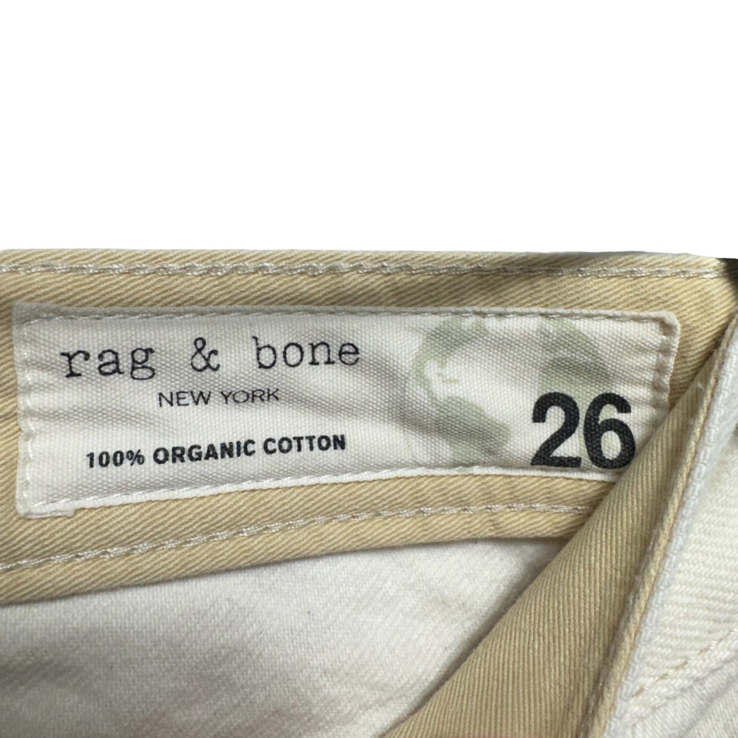 Alex High Rise Straight Leg Jeans By Rag And Bone In Cream Denim, Size: 26