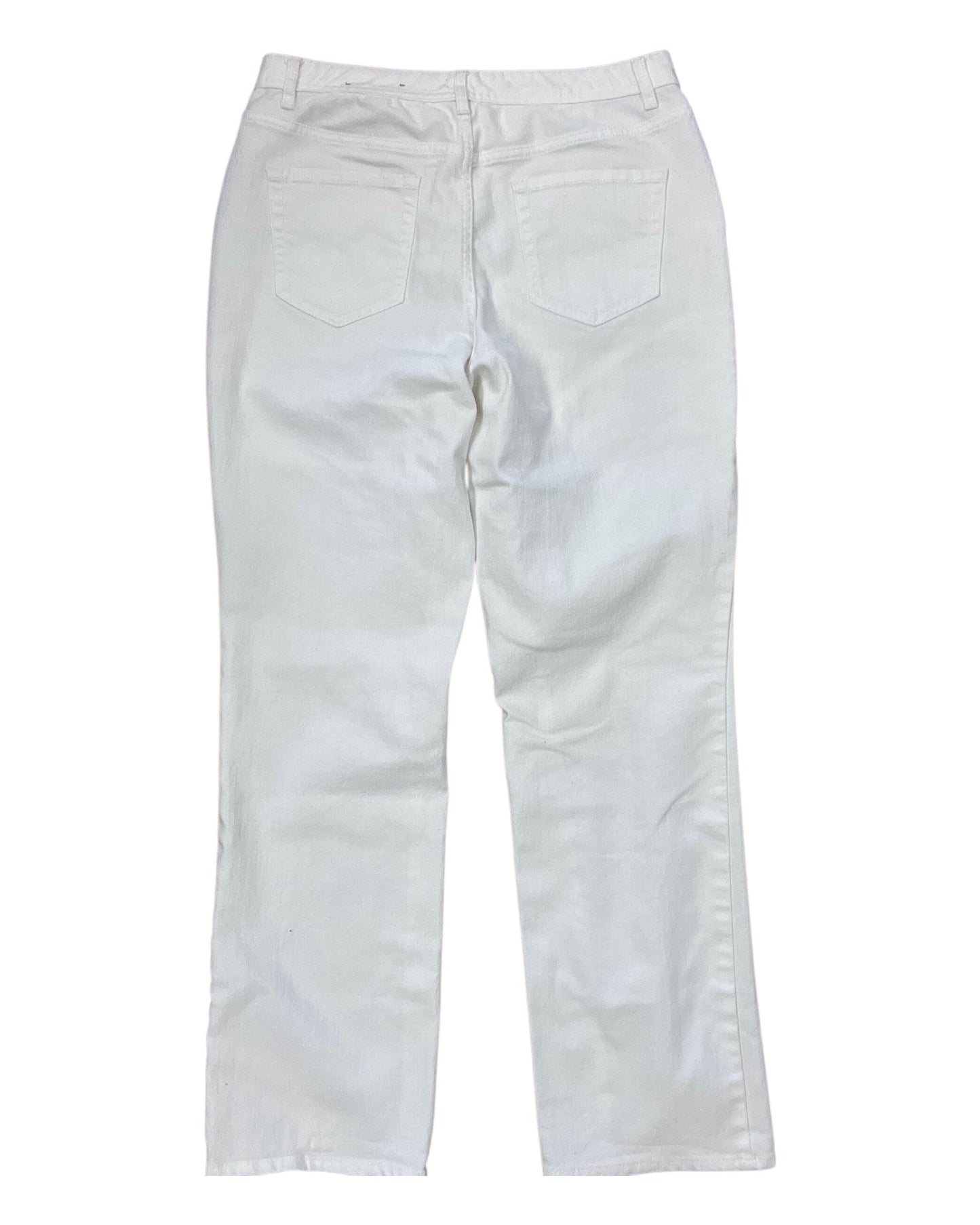 Jeans Straight By Coldwater Creek In White Denim, Size:10