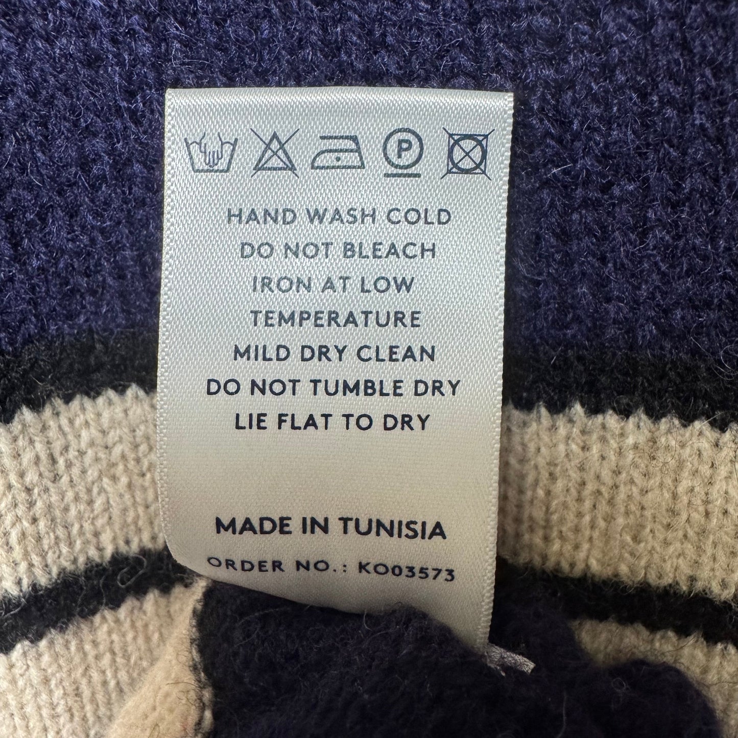 100% Wool Sweater By No Nationality In Striped Pattern, Size: L