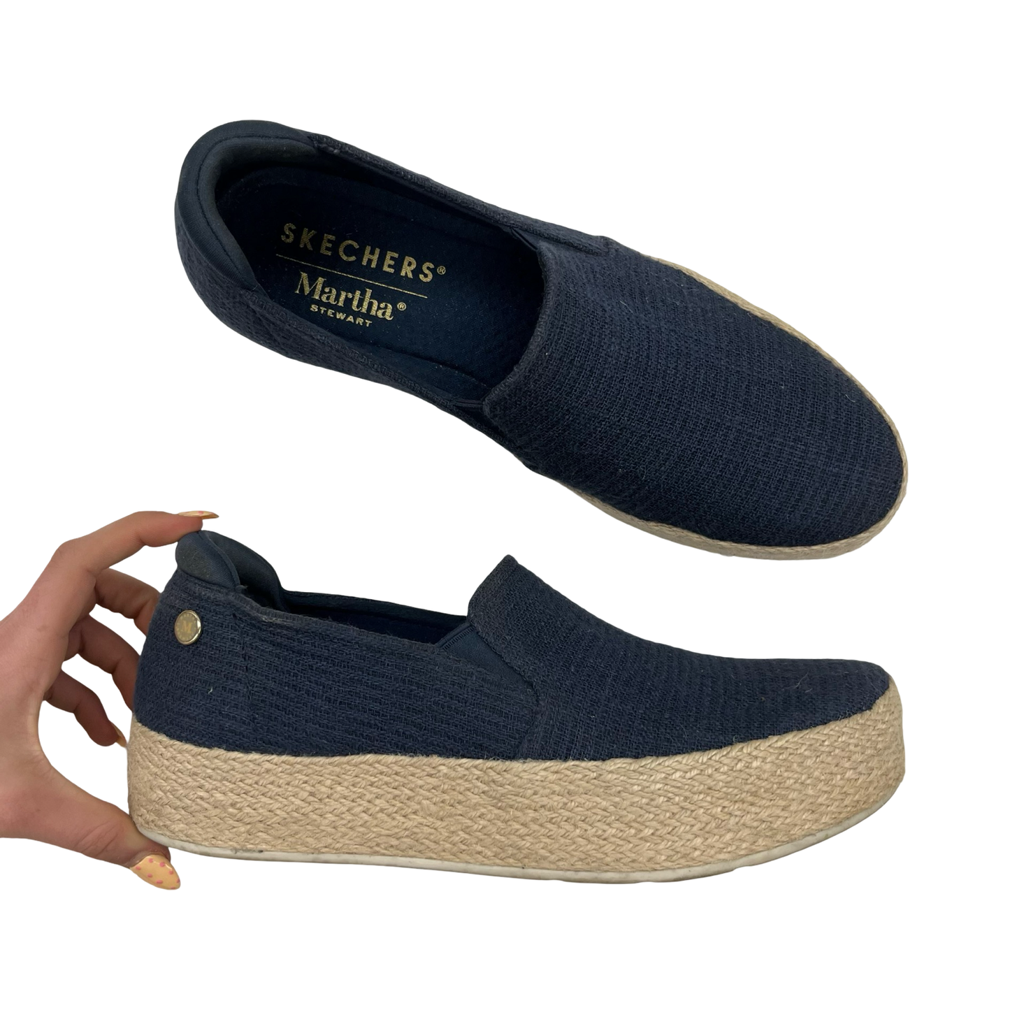 Shoes Flats By Skechers In Navy, Size:9