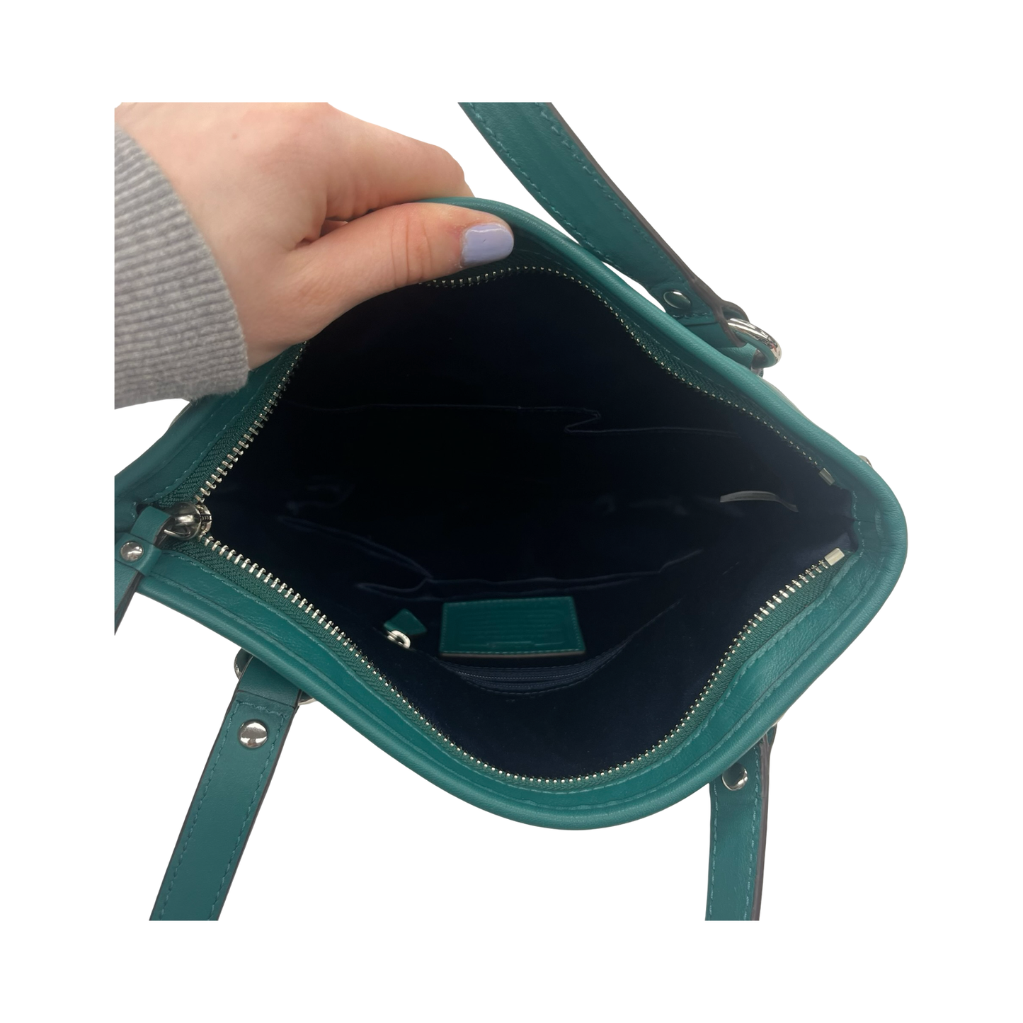 Handbag Designer By Coach In Green, Size:Medium