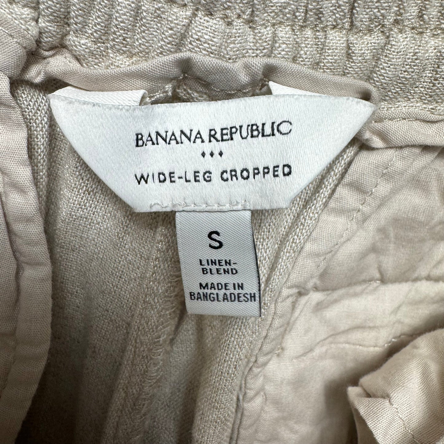Wide Leg Cropped Pants Linen Blend By Banana Republic In Cream, Size: S