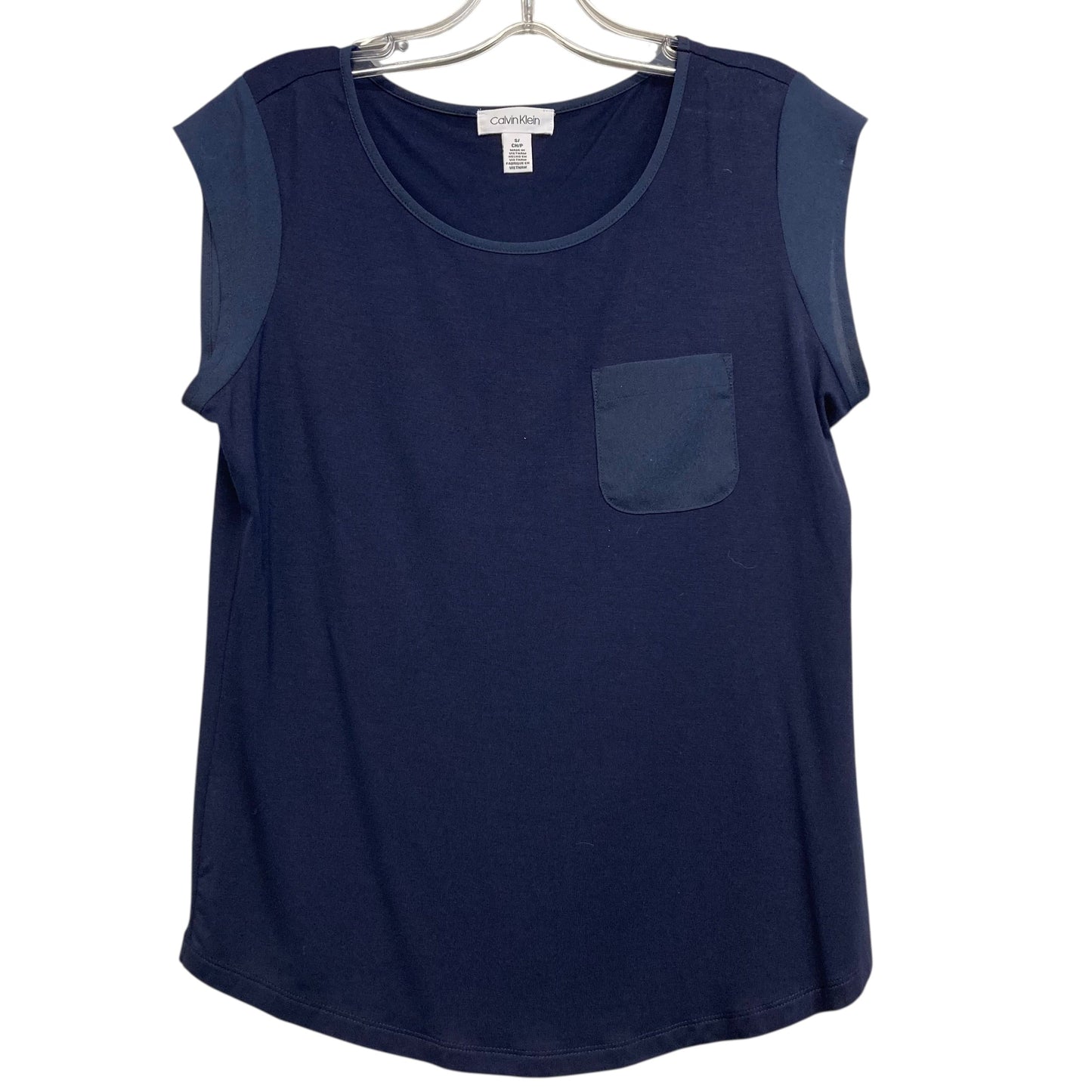 Top Sleeveless By Calvin Klein In Navy, Size:S