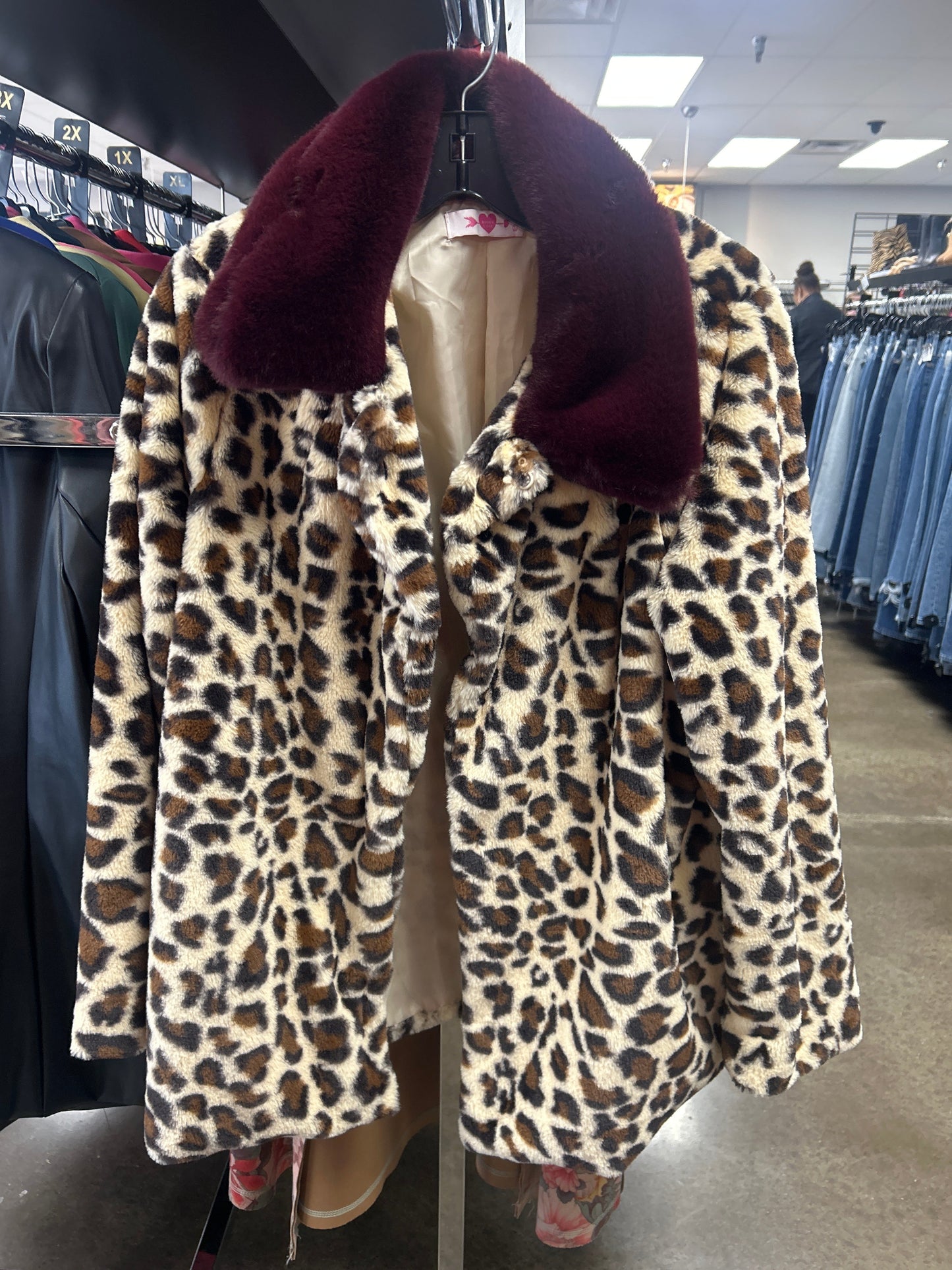 Coat Faux Fur & Sherpa By Buddy Love In Animal Print, Size:L