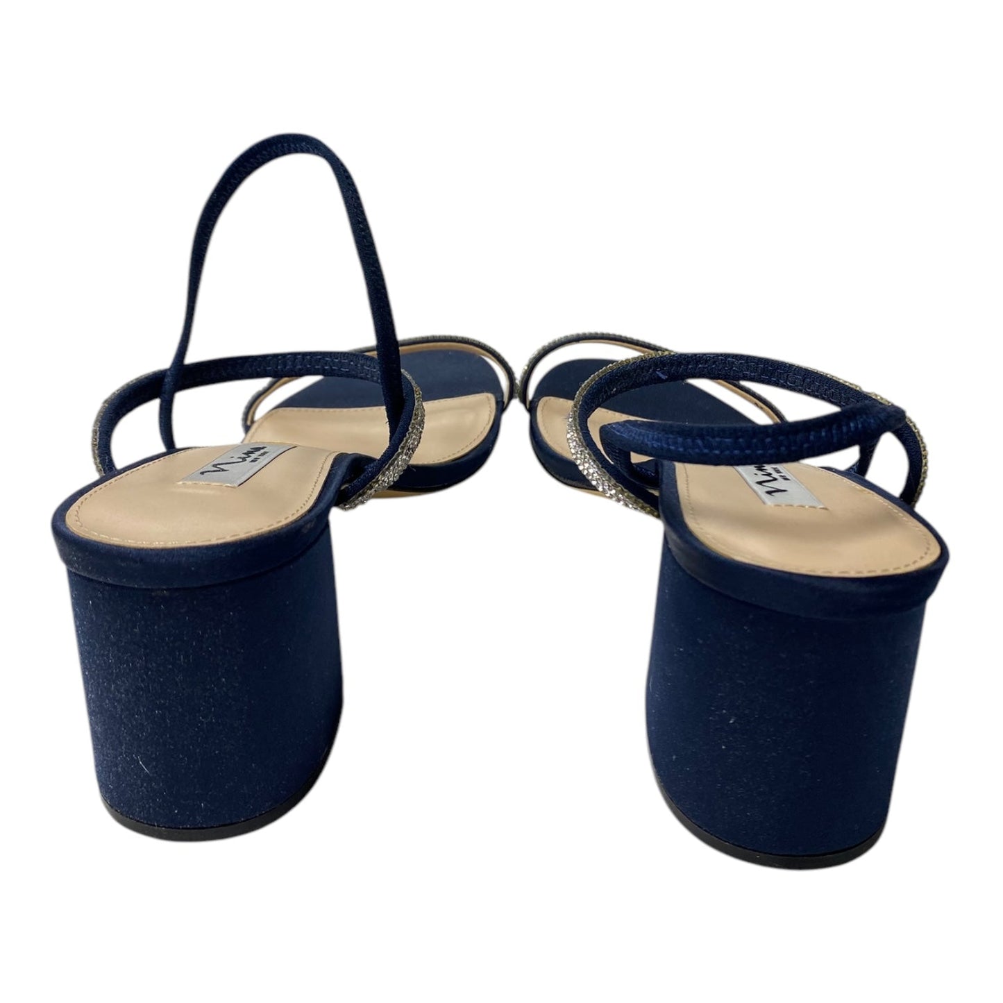 Sandals Heels Block By Nina In Navy, Size:9.5