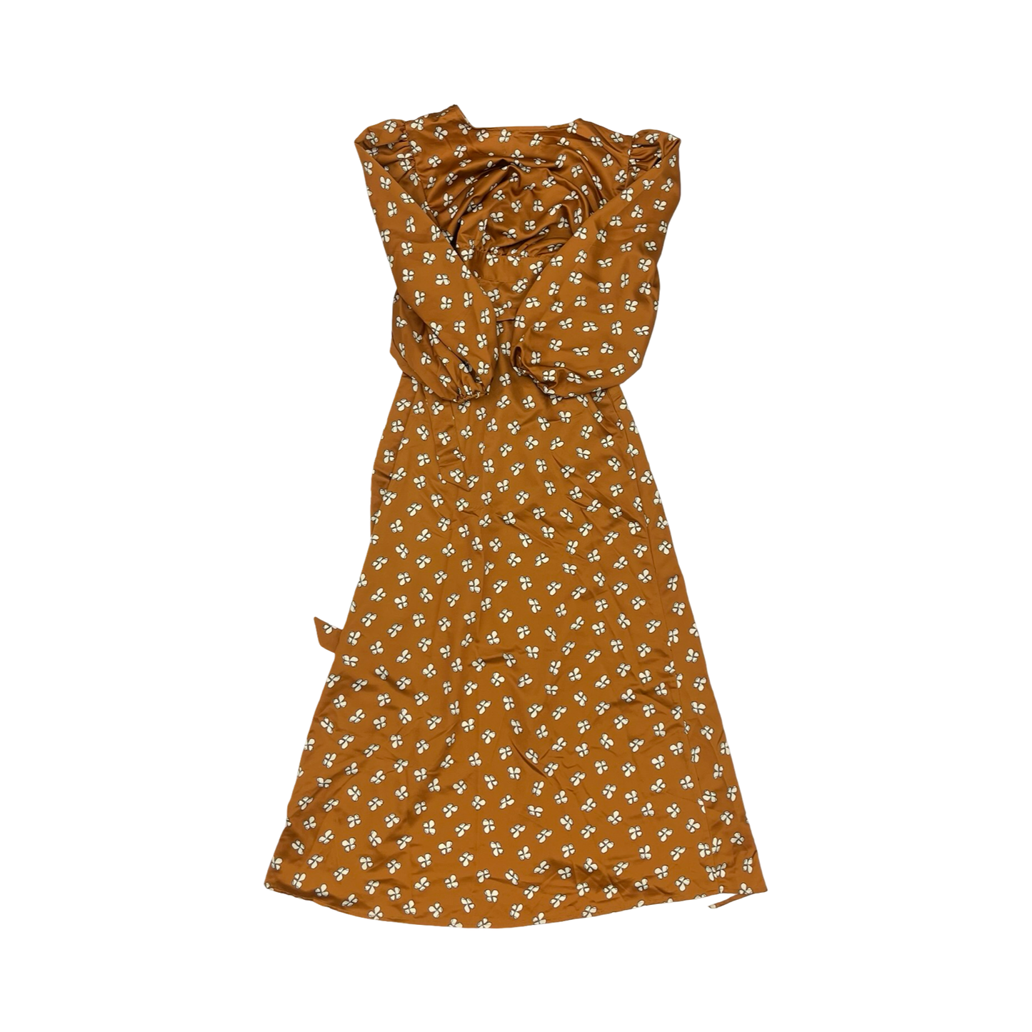 Dress Party Midi By Express In Gold, Size:Xs