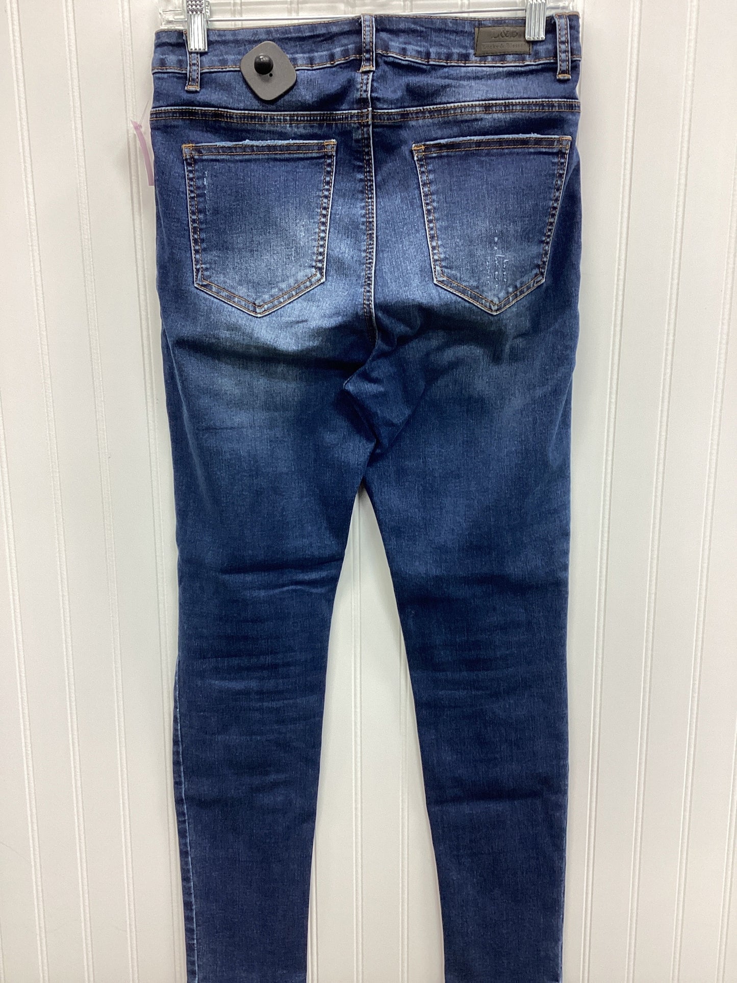 Jeans Skinny By Lucky & Blessed In Blue Denim, Size:10