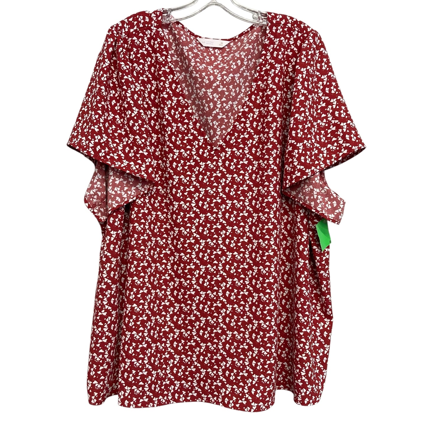 Top Ss By Lc Lauren Conrad In Red & White, Size:3X