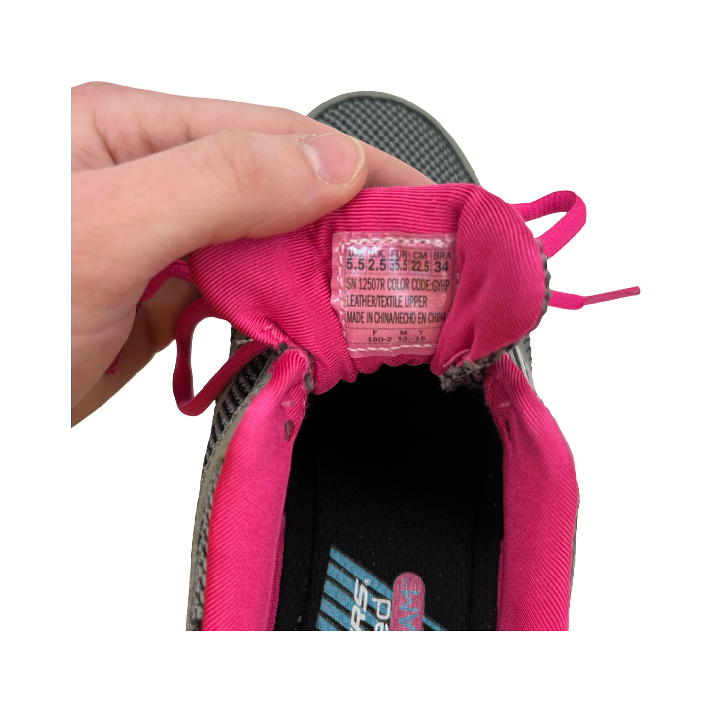 Shoes Athletic By Skechers In Grey & Pink, Size:5.5
