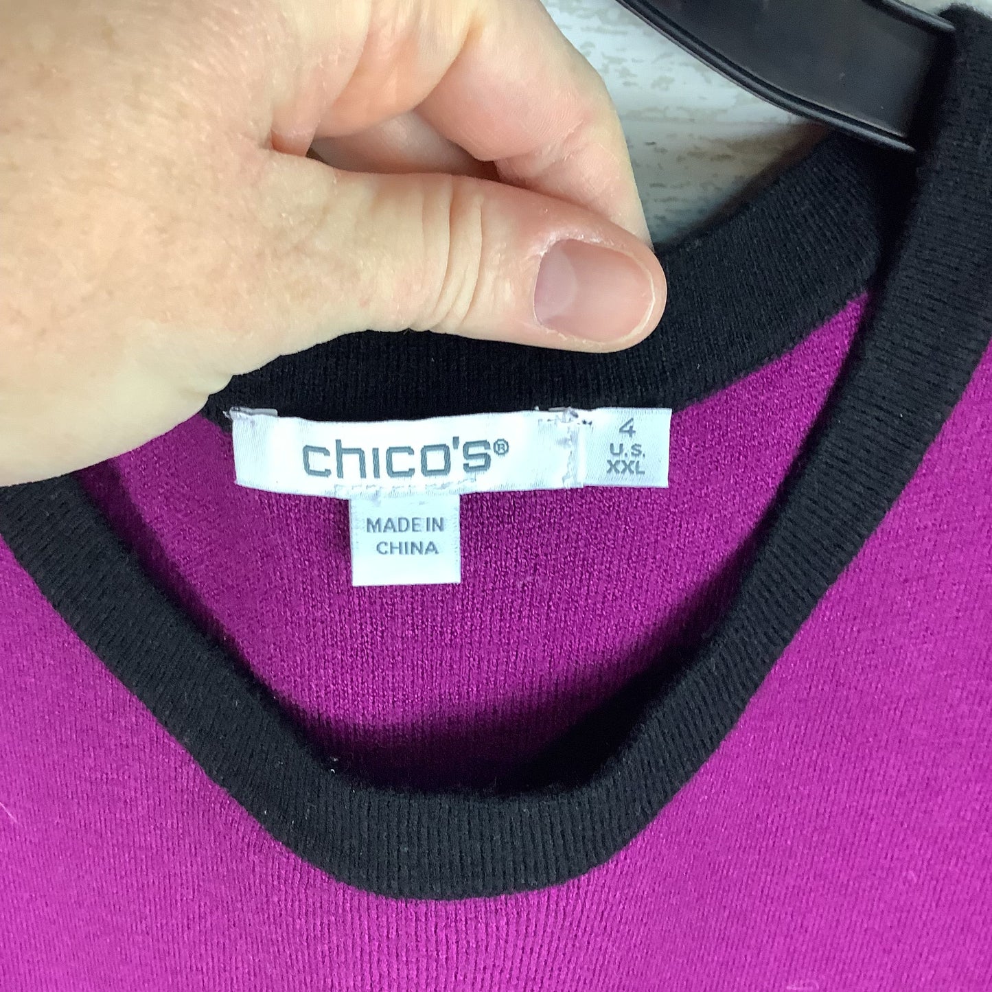 Vest Sweater By Chicos In Purple, Size: Xxl