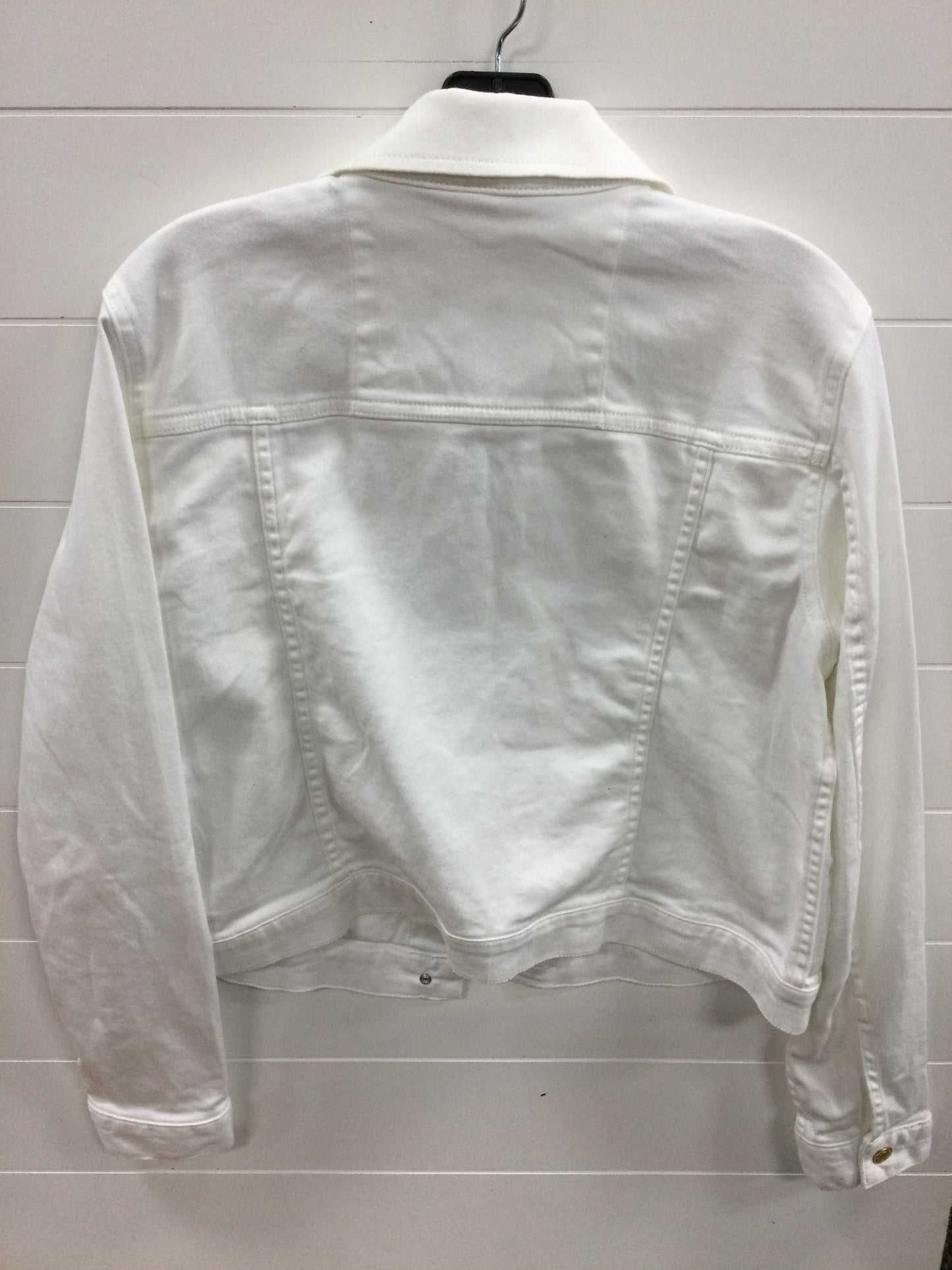 Jacket Denim By Michael By Michael Kors In White Denim, Size:L