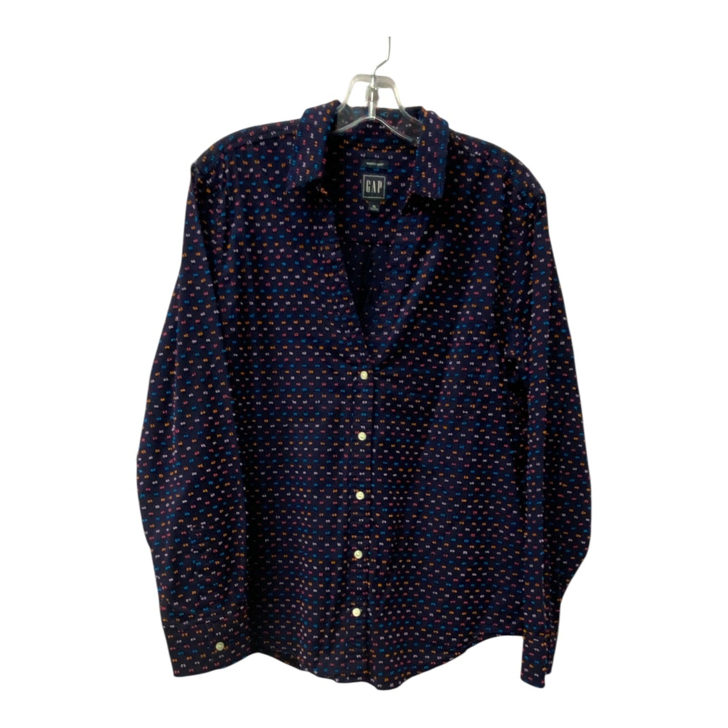 Blouse Ls By Gap In Blue, Size:Xl