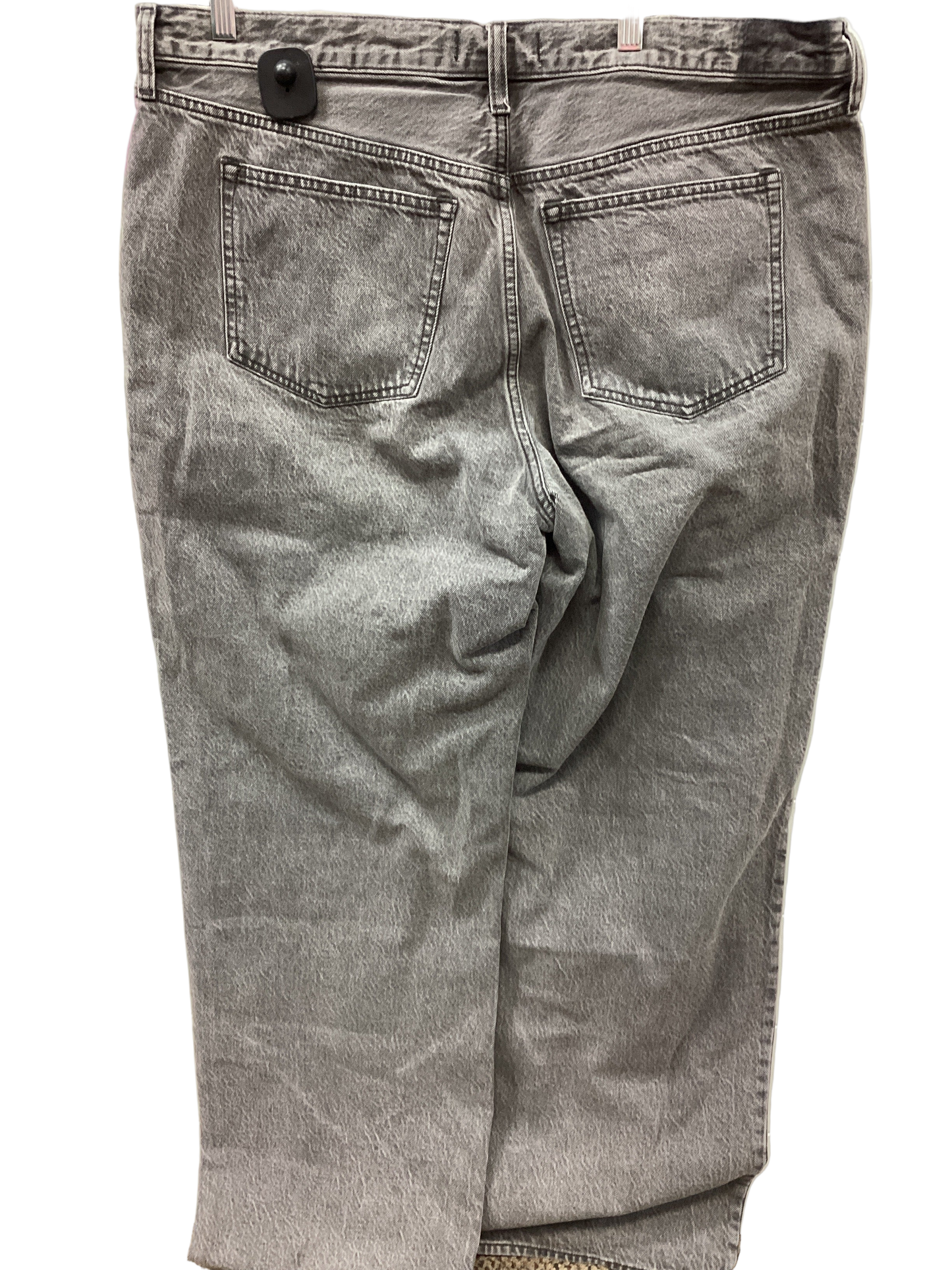 Jeans Wide Leg By Abercrombie And Fitch In Grey Denim, Size:18