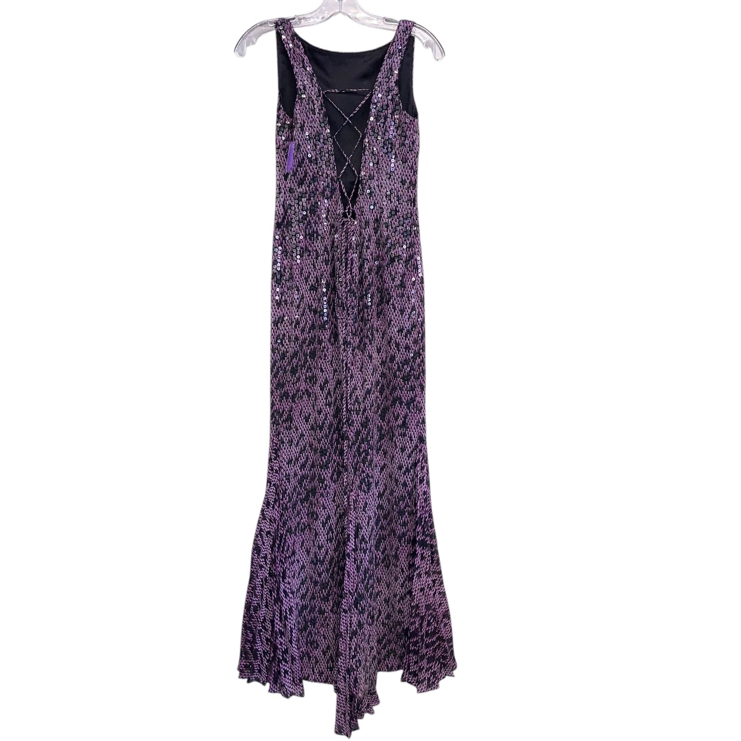 Dress Designer By Escada In Black & Purple, Size:Xs