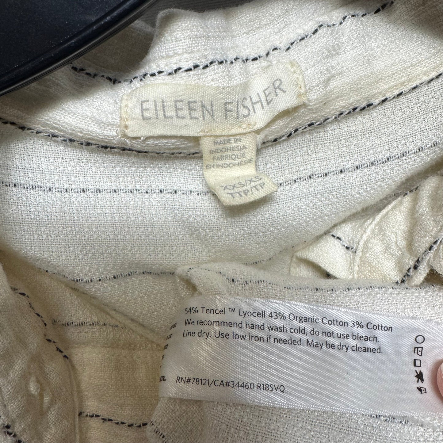 Striped Gauze Boxy Shirt By Eileen Fisher In Striped Pattern, Size: XS