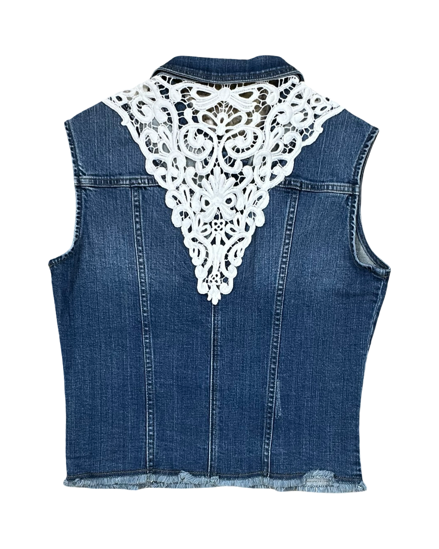 Vest Faux Fur & Sherpa By Clothes Mentor In Blue Denim, Size:L