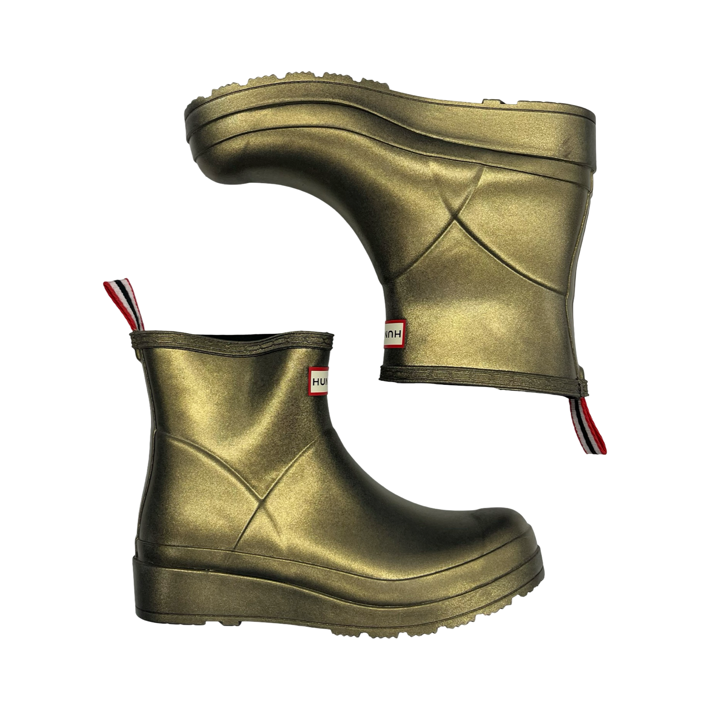 Boots Rain By Hunter In Gold, Size:7