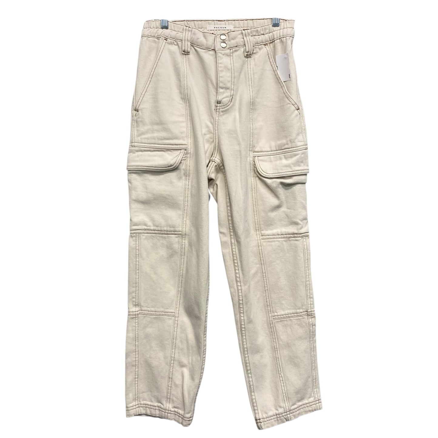 Jeans Wide Leg By Pacsun In Cream, Size:8