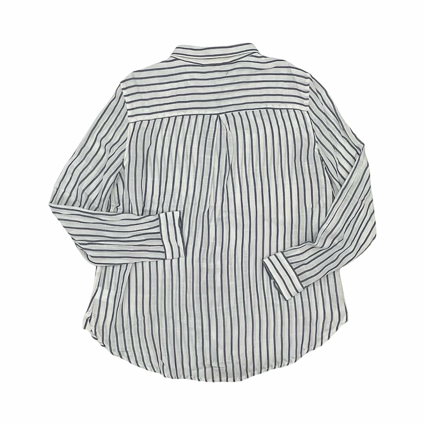 Blouse Ls By Lucky Brand In Blue & White, Size:L