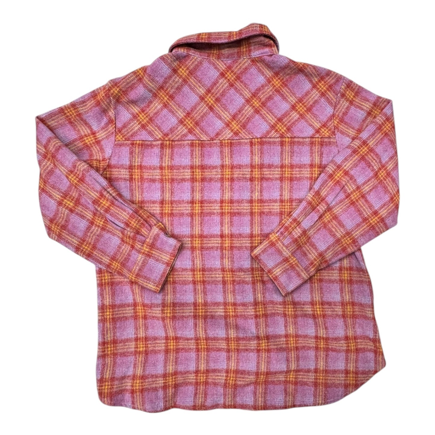 Jacket Shirt By Steve Madden In Plaid Pattern, Size:L